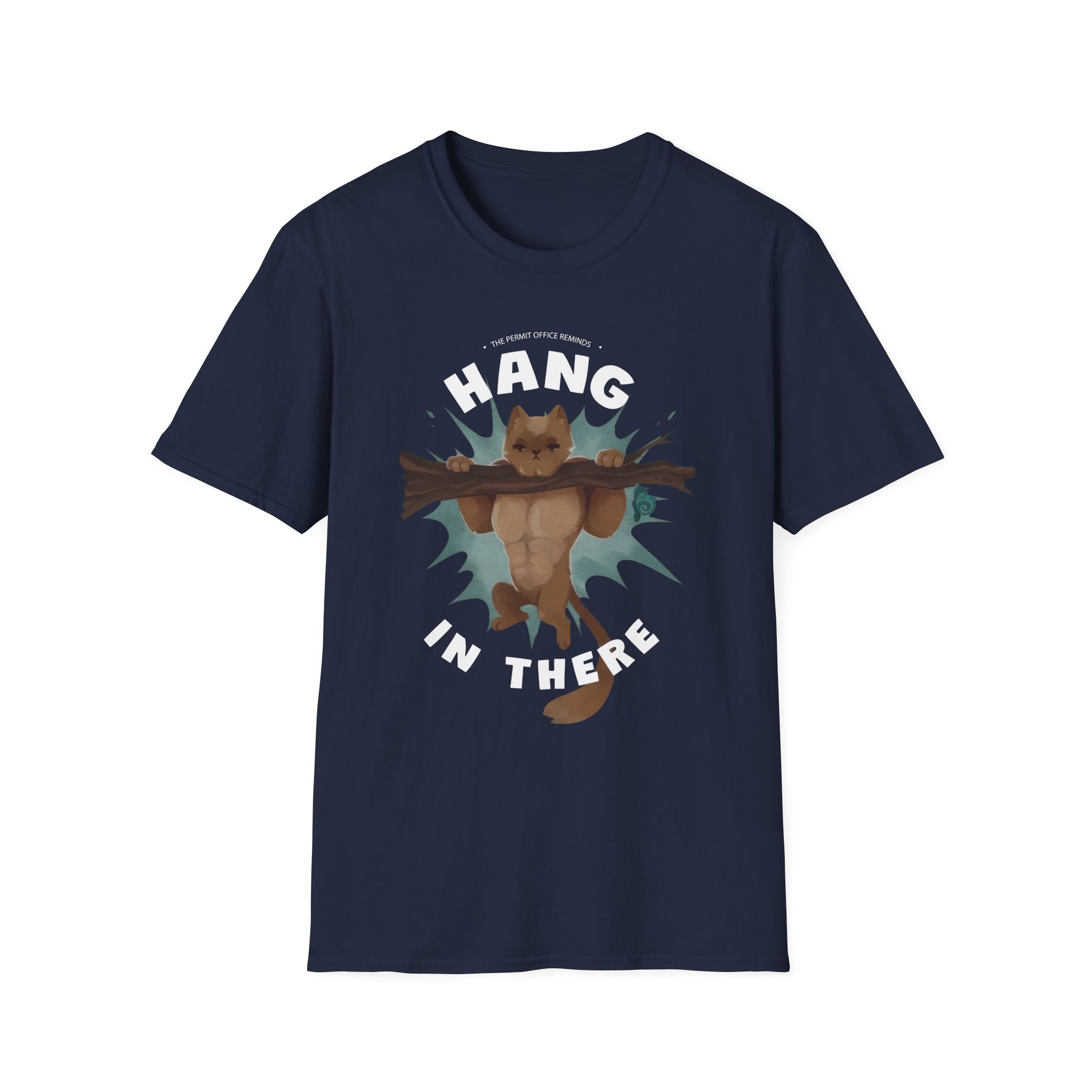 Grian Hang in There Permit Office Cat Unisex Softstyle T-Shirt