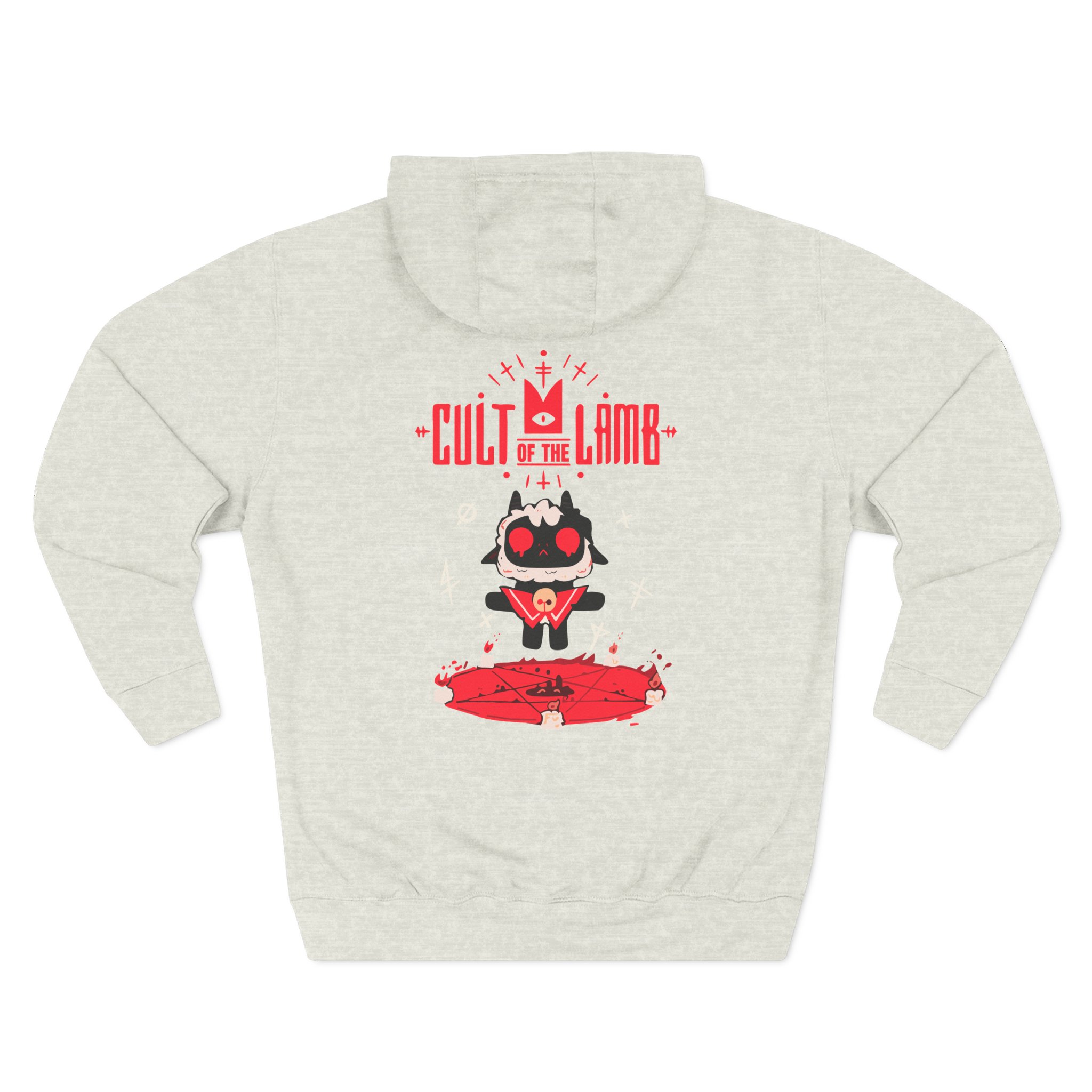 Cult of the Lamb Praise Lamb Three-Panel Fleece Hoodie