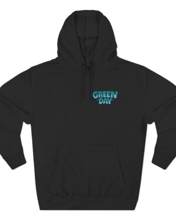 Green Day Blue Skull Three-Panel Fleece Hoodie