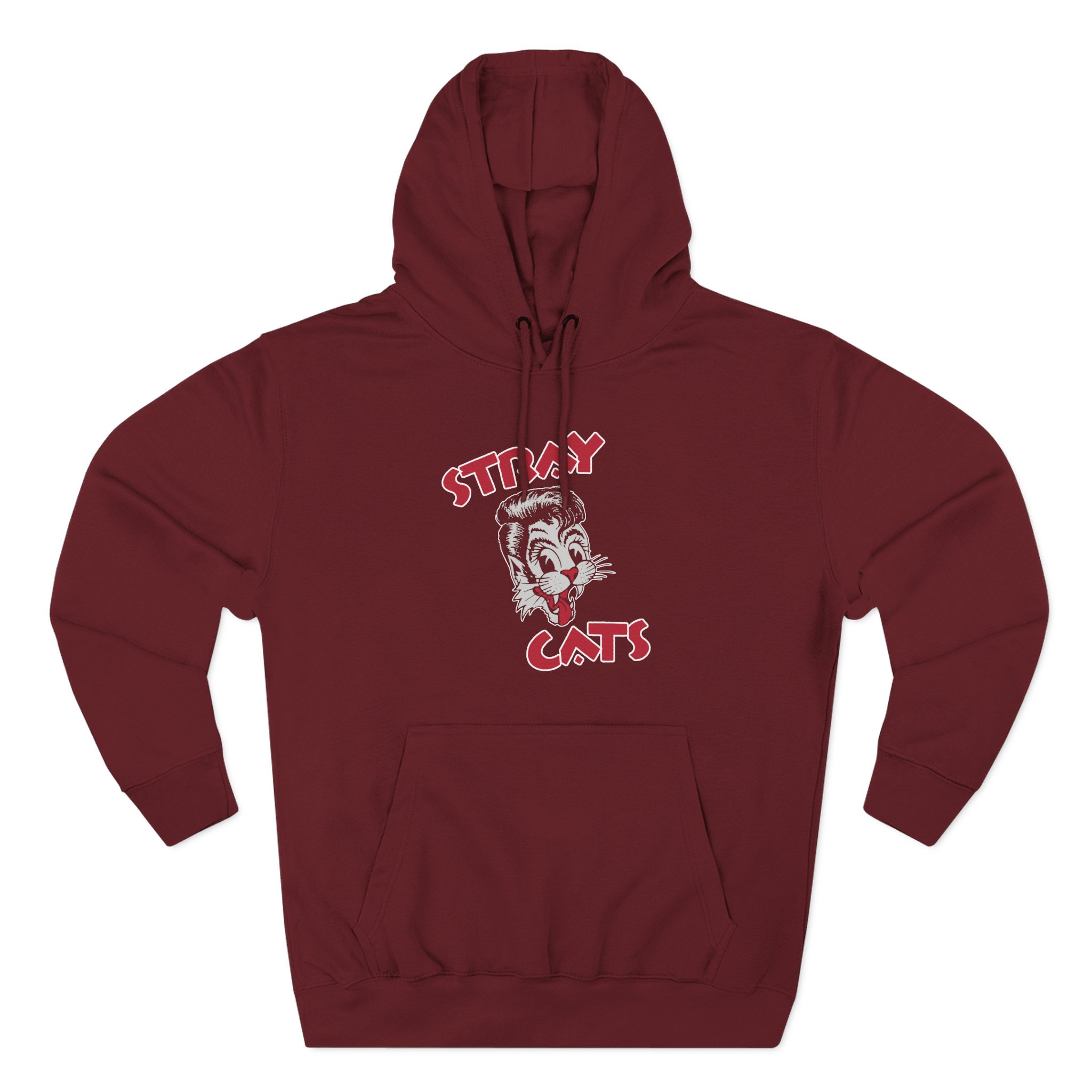 Stray Cats Cat Head Logo Three-Panel Fleece Hoodie