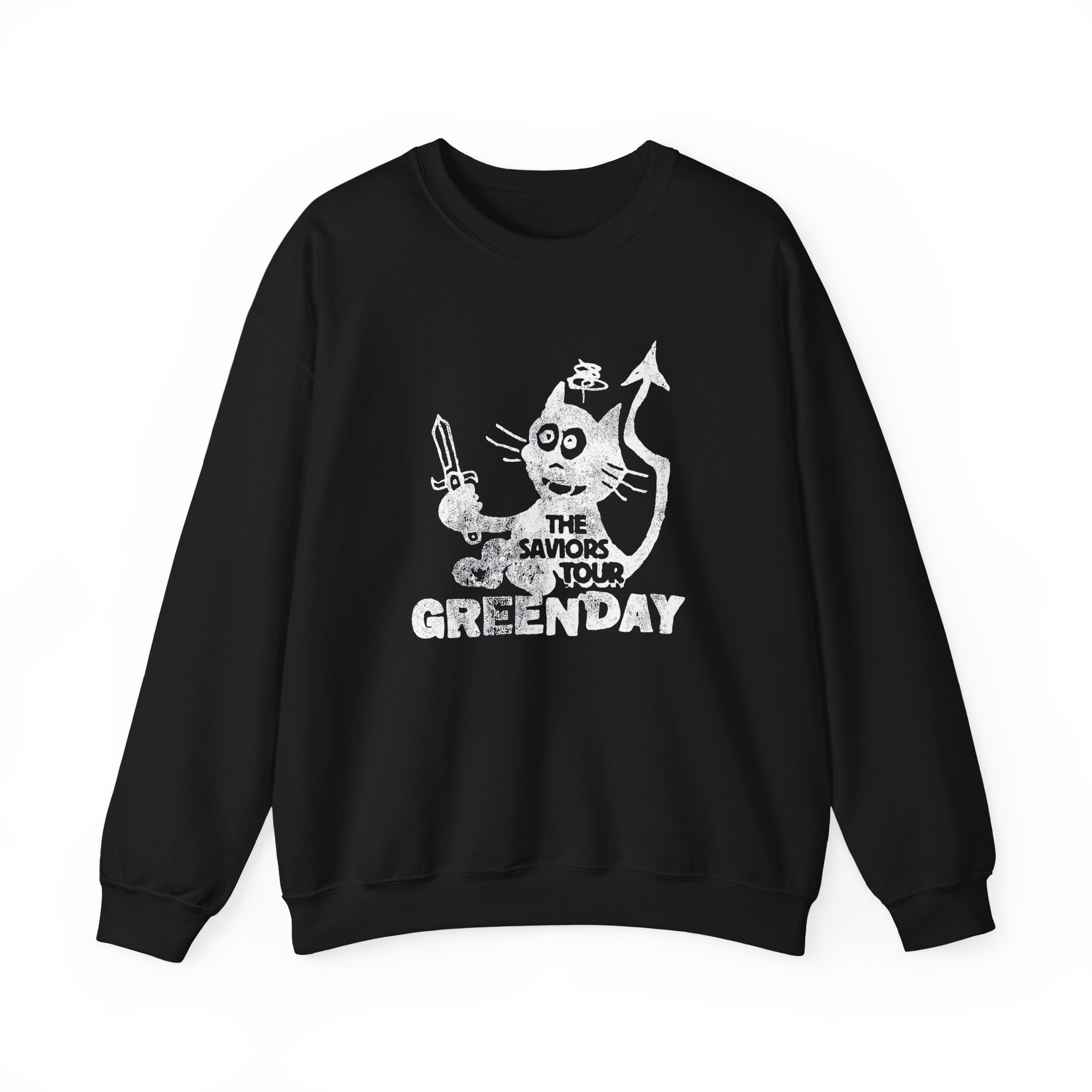 Green Day Cat and Sword Unisex Heavy Blendâ„¢ Crewneck Sweatshirt