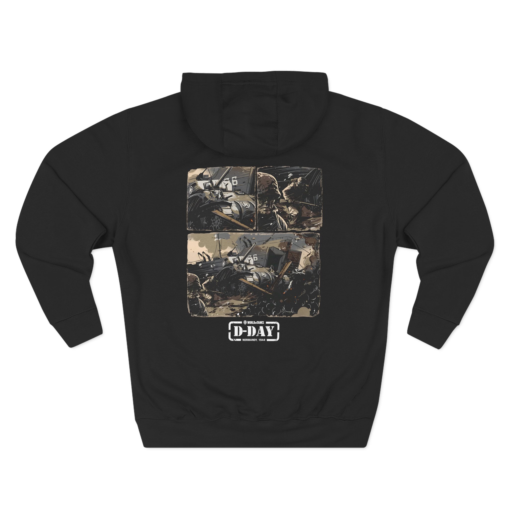 World of Tank Wot D-day Fury Storm Three-Panel Fleece Hoodie