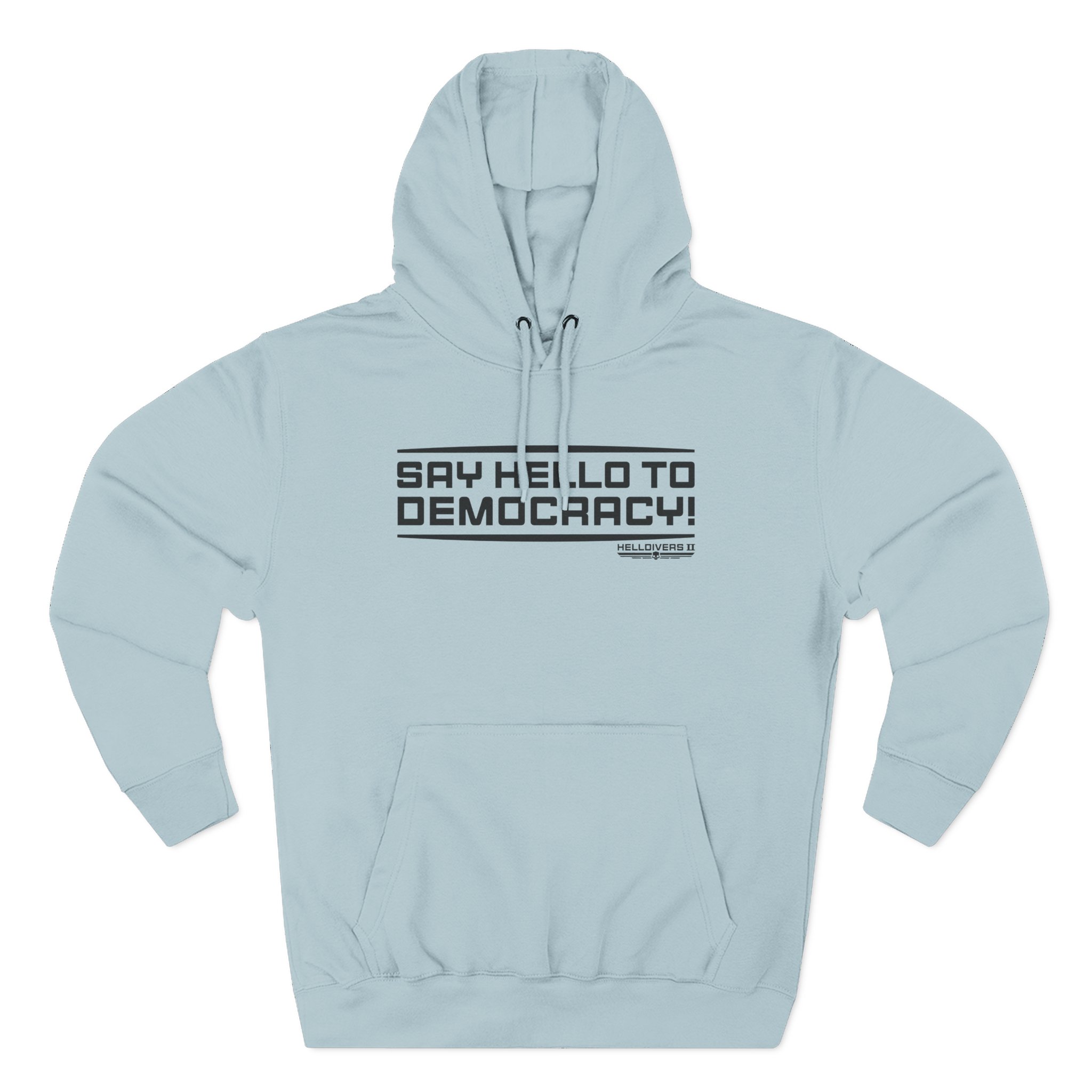 Helldivers Hello to Democracy Three-Panel Fleece Hoodie