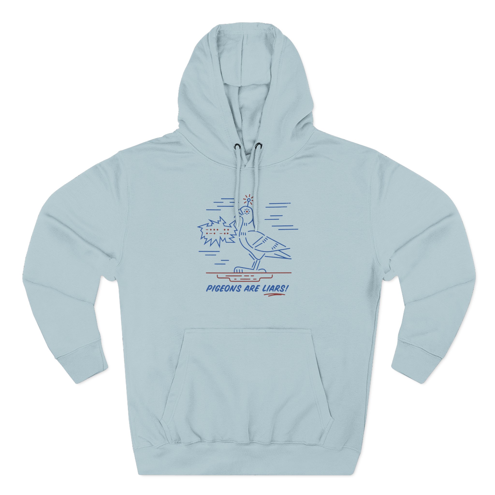 Birds Arent Real Pigeons Are Liars Three-Panel Fleece Hoodie