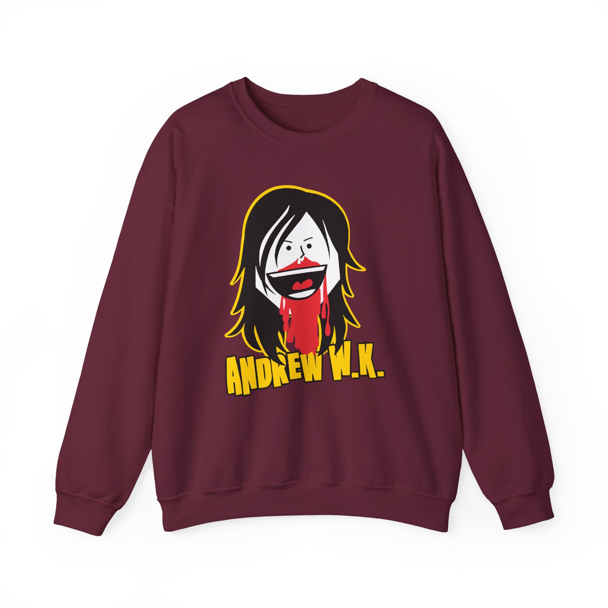 Andrew Wk Cartoon Bloody Nose Unisex Heavy Blendâ„¢ Crewneck Sweatshirt