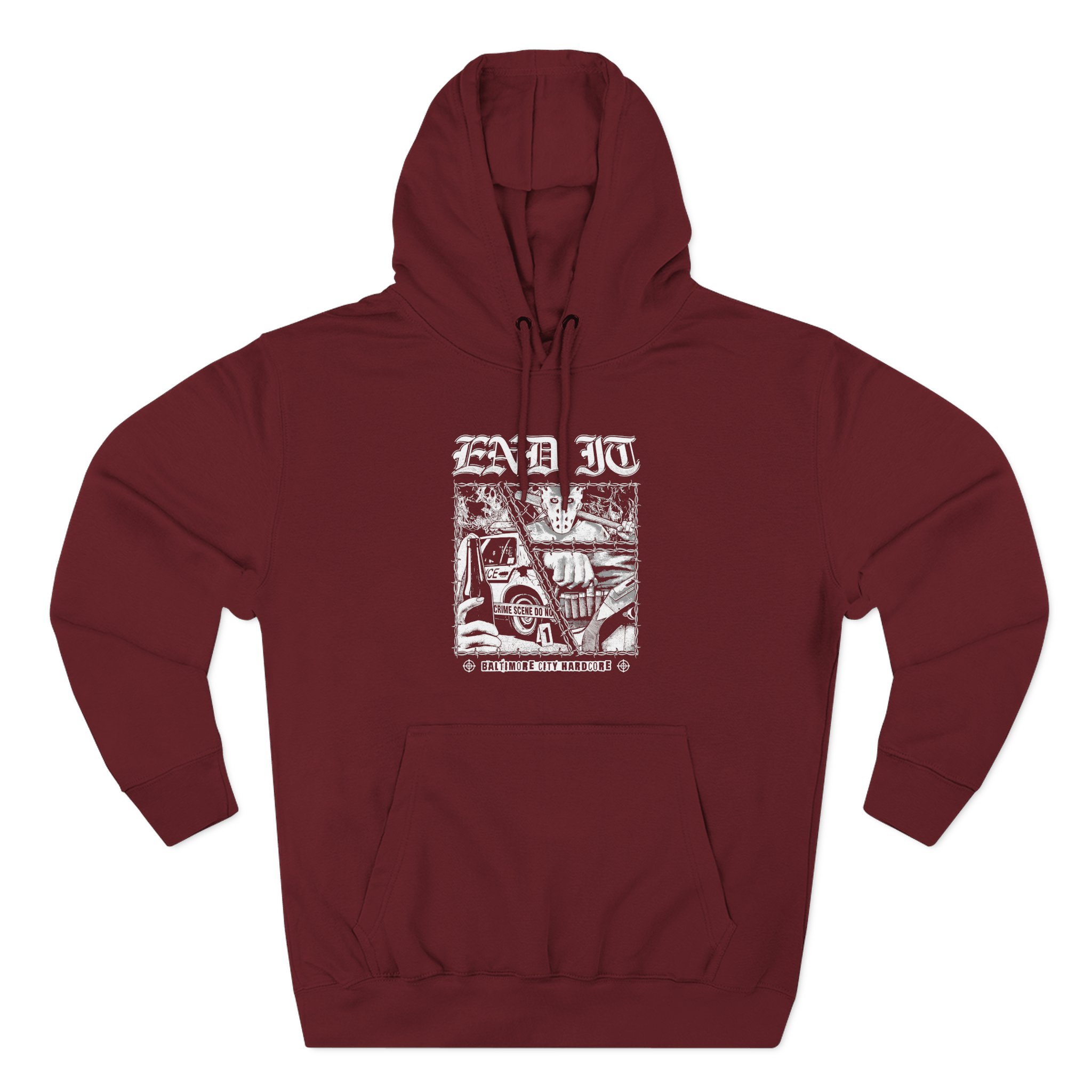 End It Crime Scene Three-Panel Fleece Hoodie