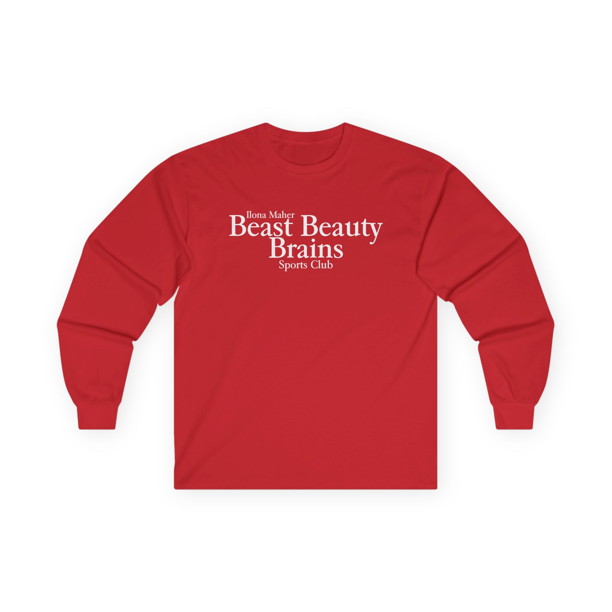 Ilona Maher Beast Beauty Brains Sports Club Unisex Ultra Cotton Long Sleeve Tee