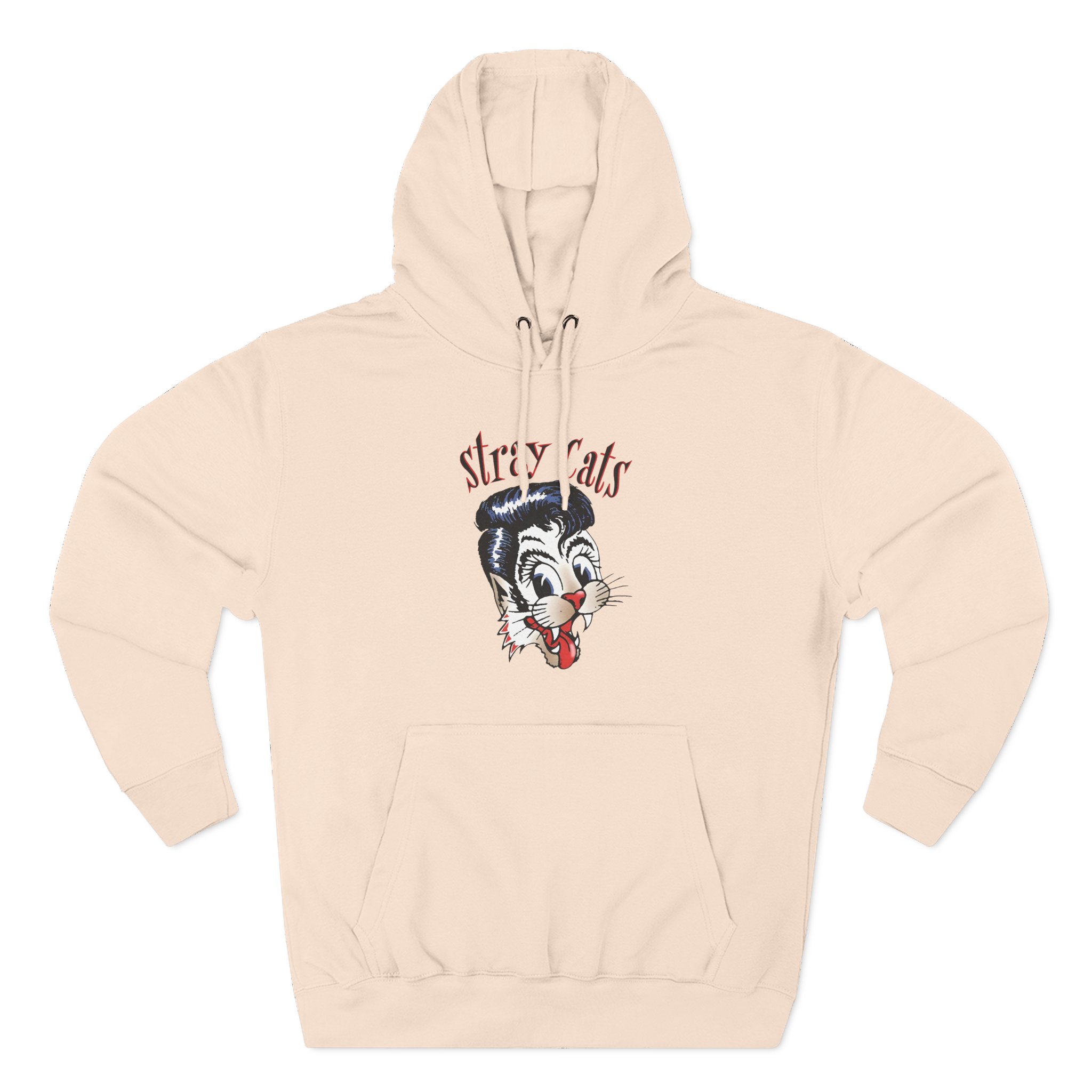 Stray Cats Airbrush Cat Three-Panel Fleece Hoodie