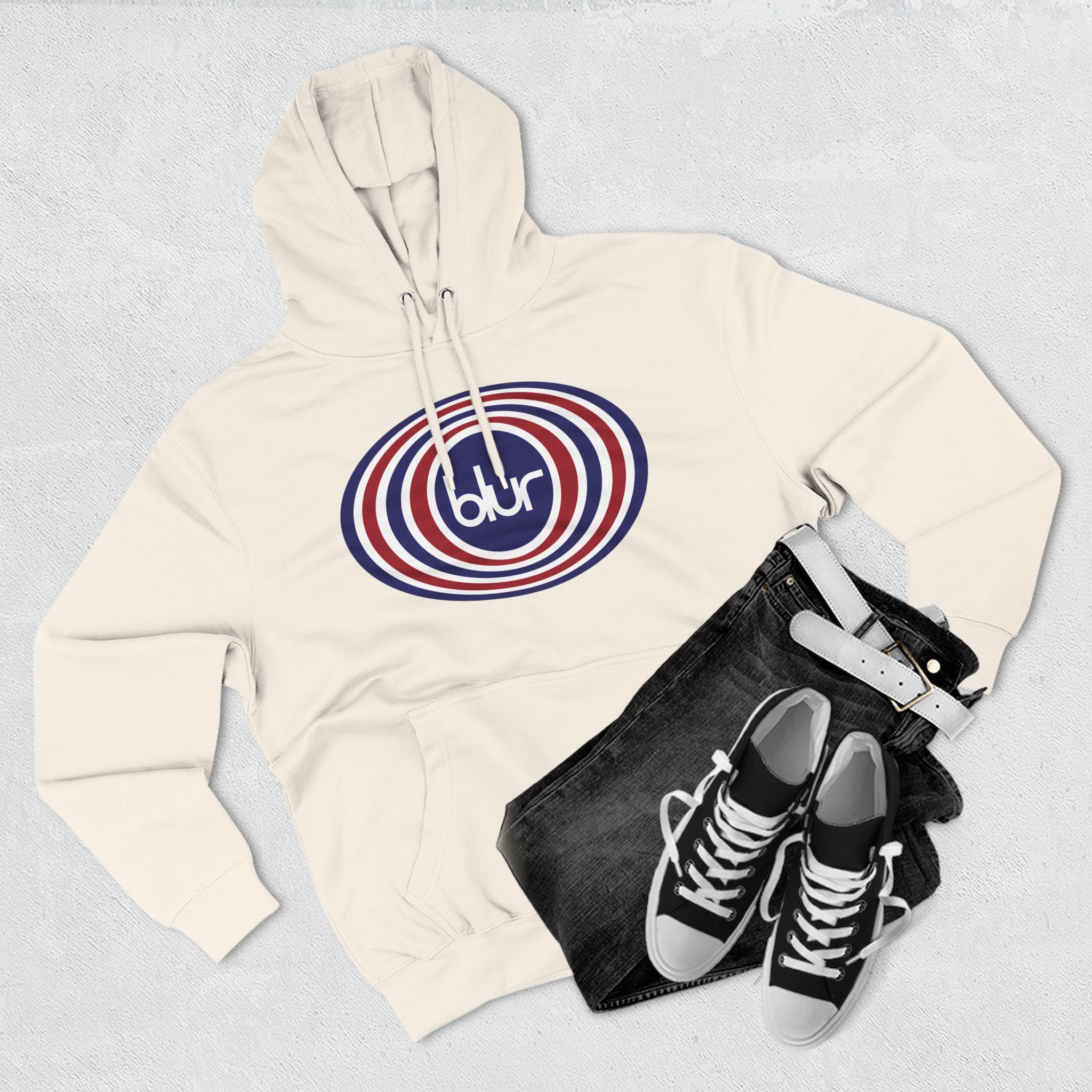 Blur Three-Panel Fleece Hoodie