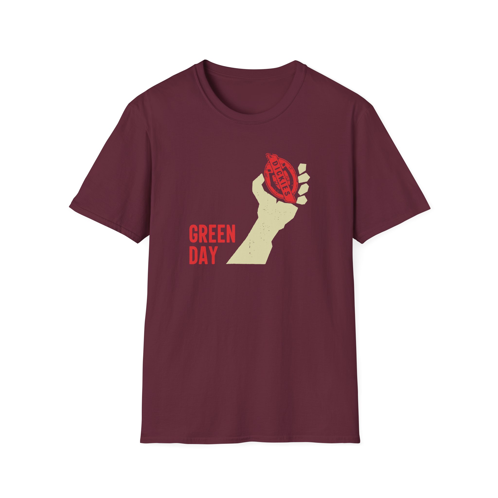 Green Day Dickies Heart Grenade Unisex Softstyle T-Shirt
