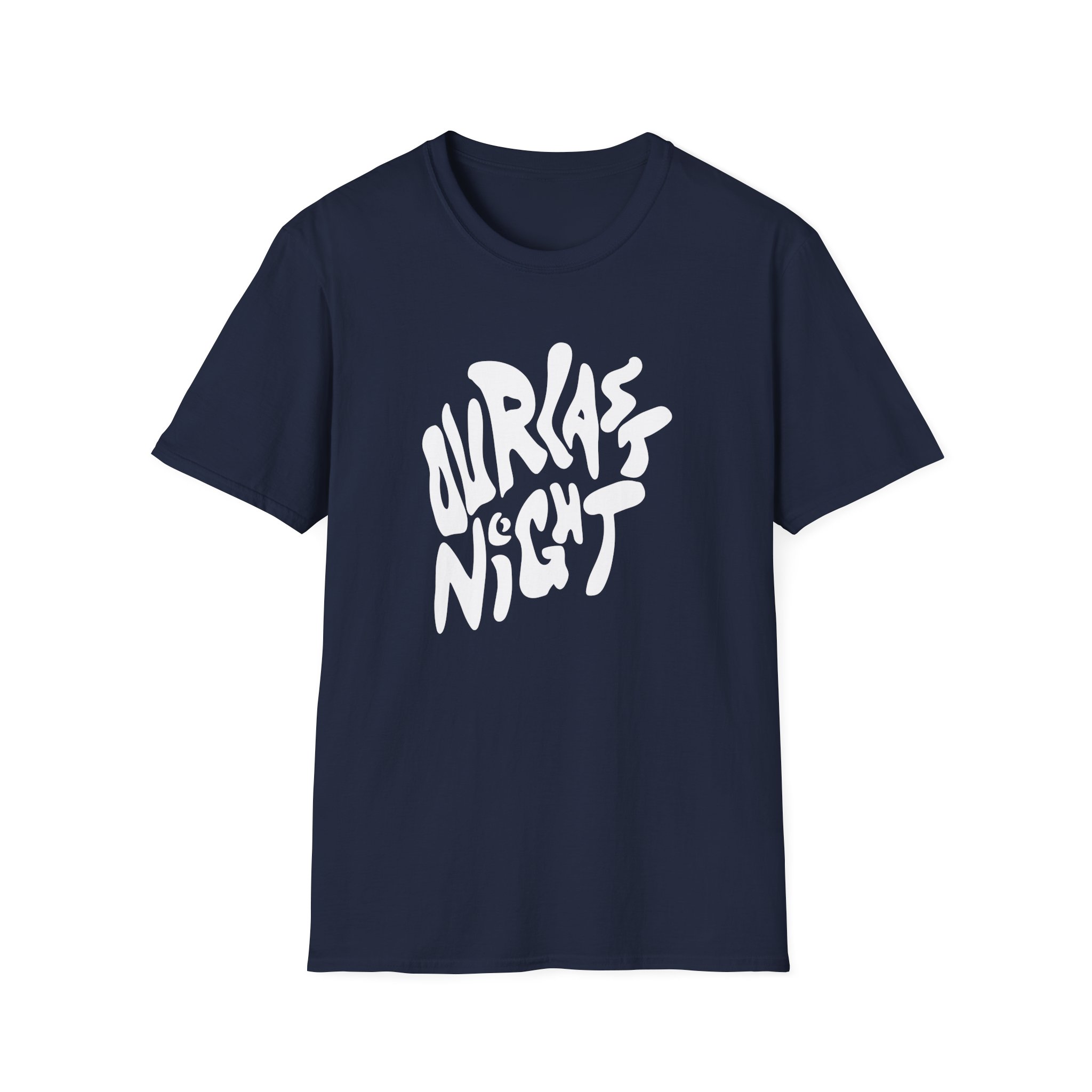 Our Last Night Black Swirl Text Unisex Softstyle T-Shirt