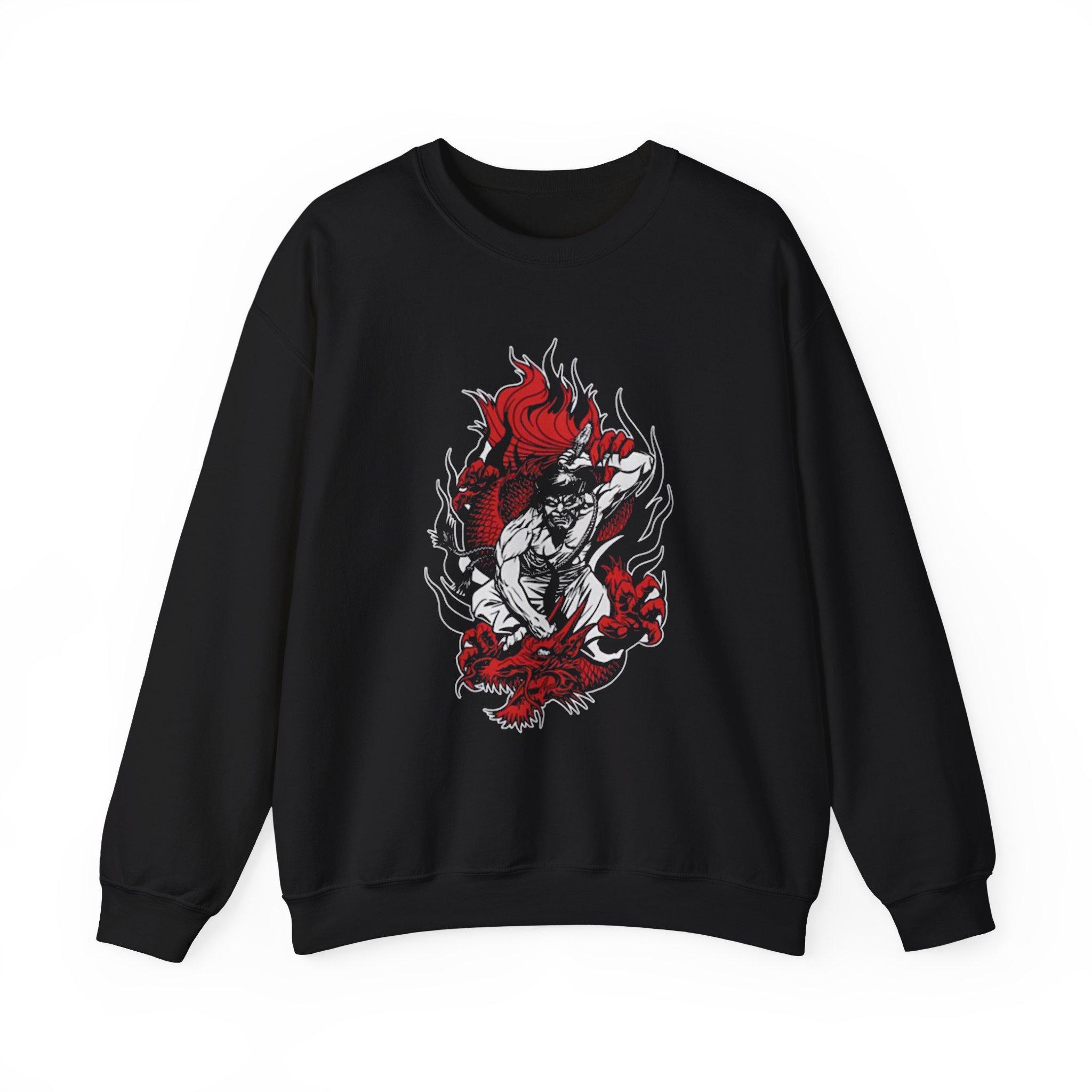 100 Demons Samurai Dragon Unisex Heavy Blendâ„¢ Crewneck Sweatshirt