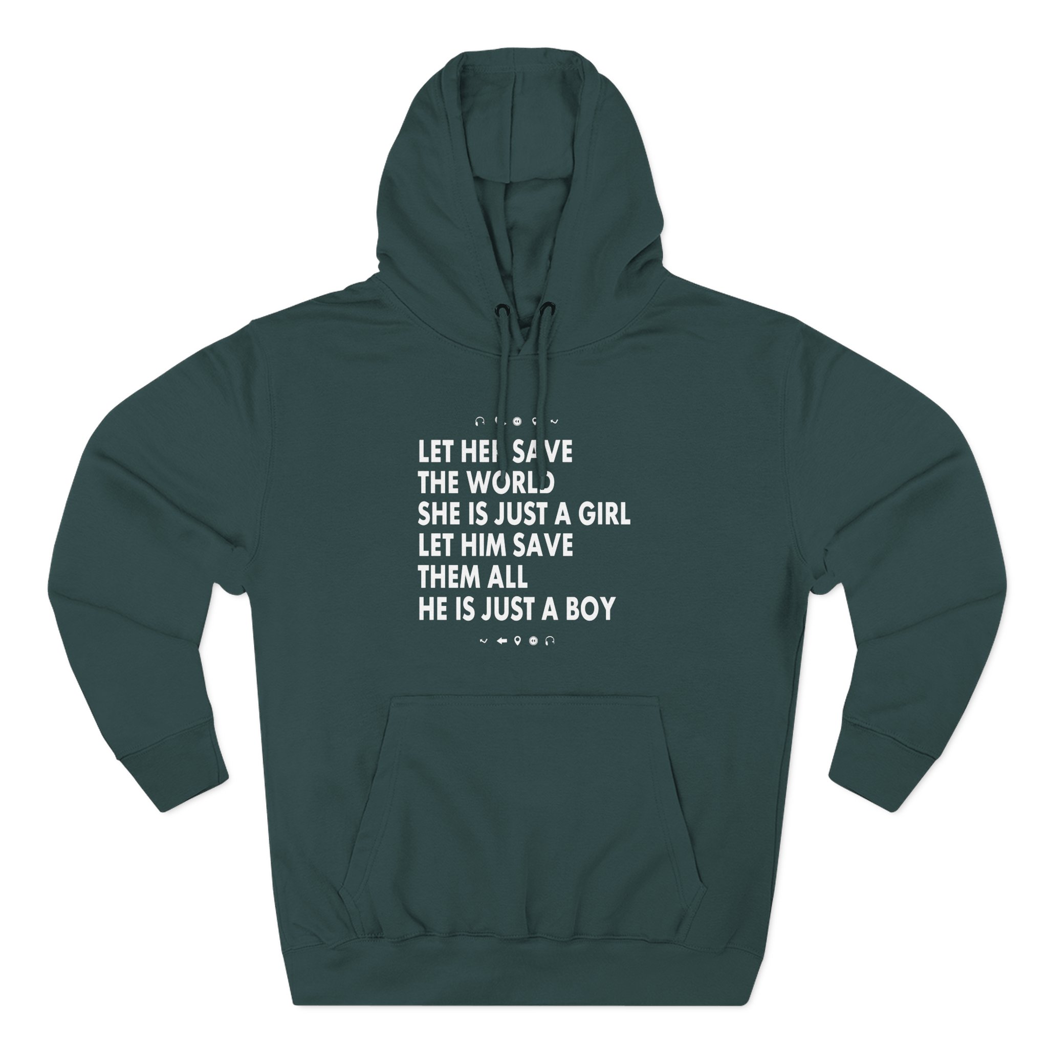 Aurora Let Her Save the World She is Just a Girl Let Him Save Them All He is Just a Boy Three-Panel Fleece Hoodie