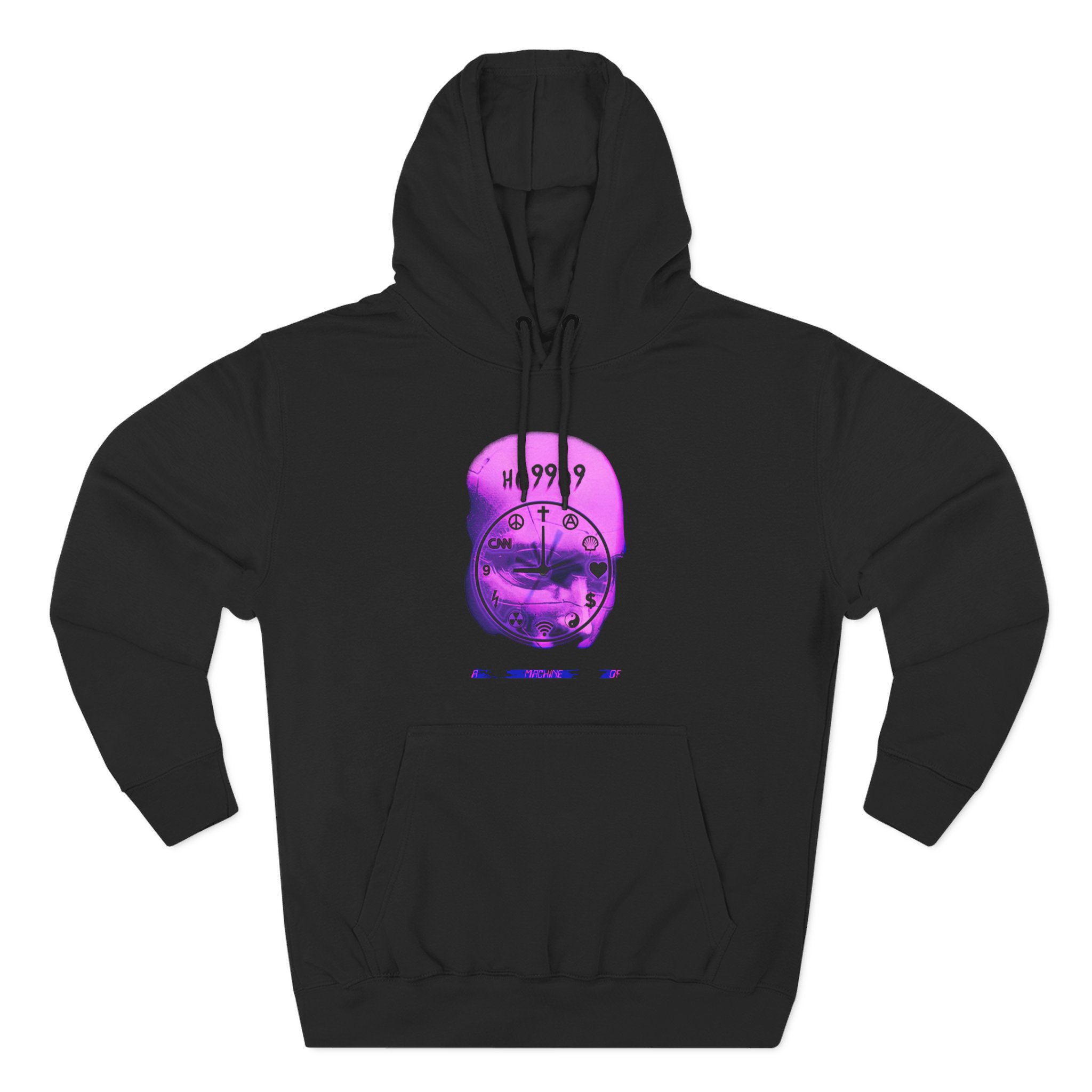 Ho99o9 a Machine of Three-Panel Fleece Hoodie
