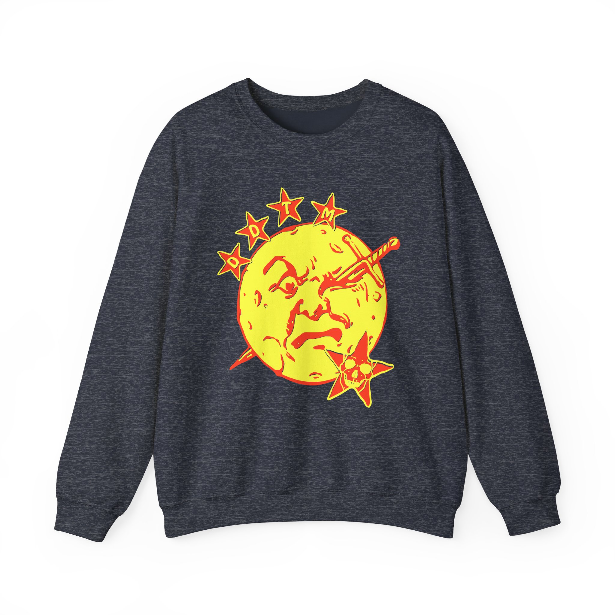 Foxing Moon Face Unisex Heavy Blendâ„¢ Crewneck Sweatshirt