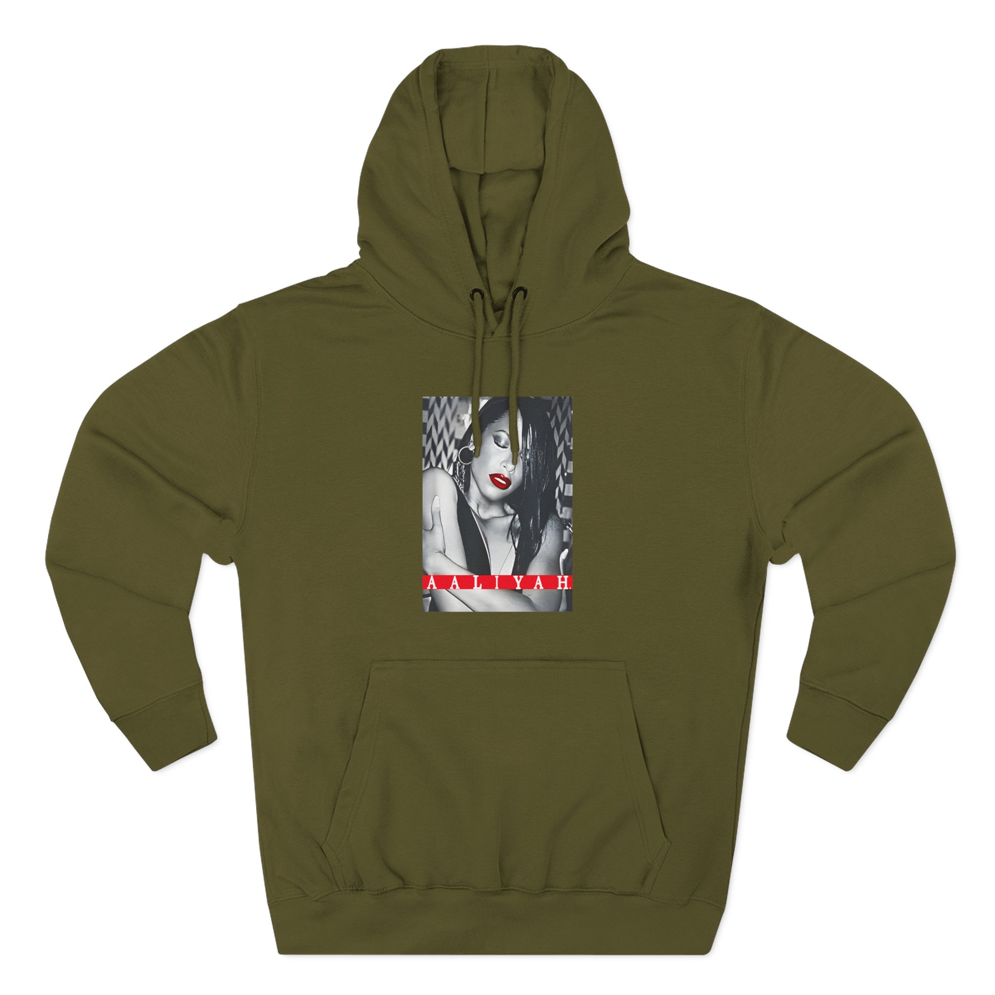 Aaliyah Red Lips Three-Panel Fleece Hoodie