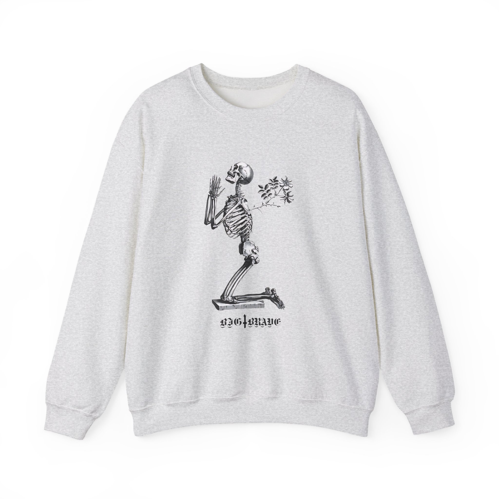 Big Brave Praying Skeleton Unisex Heavy Blendâ„¢ Crewneck Sweatshirt
