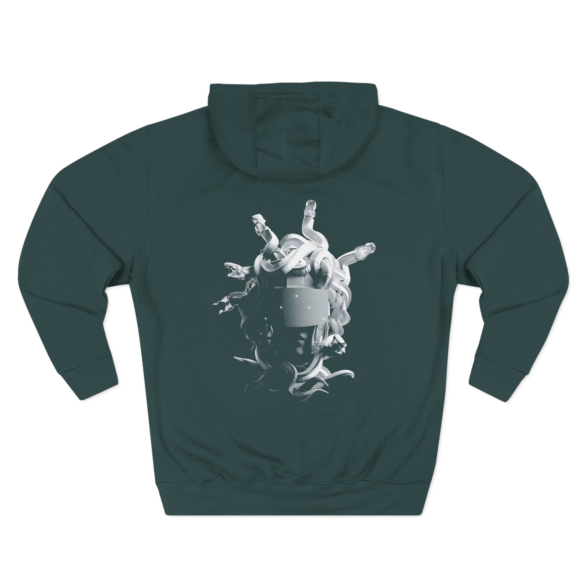 Meduza Greyscale Head Three-Panel Fleece Hoodie
