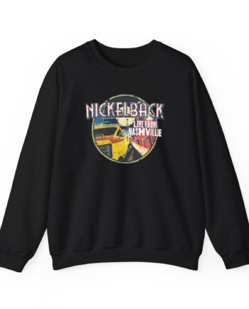 Nickelback Live From Nashville B&W Raglan Unisex Heavy Blend™ Crewneck Sweatshirt