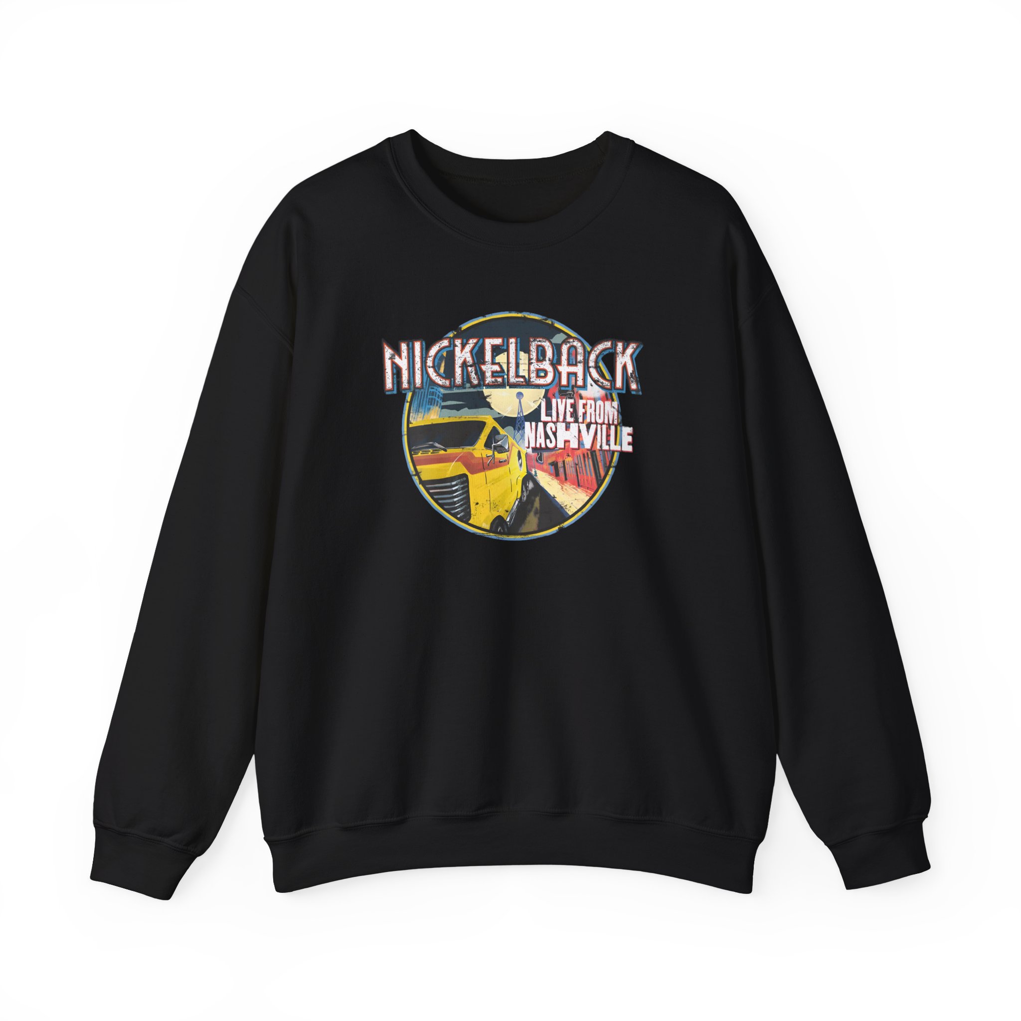 Nickelback Live From Nashville B&W Raglan Unisex Heavy Blendâ„¢ Crewneck Sweatshirt