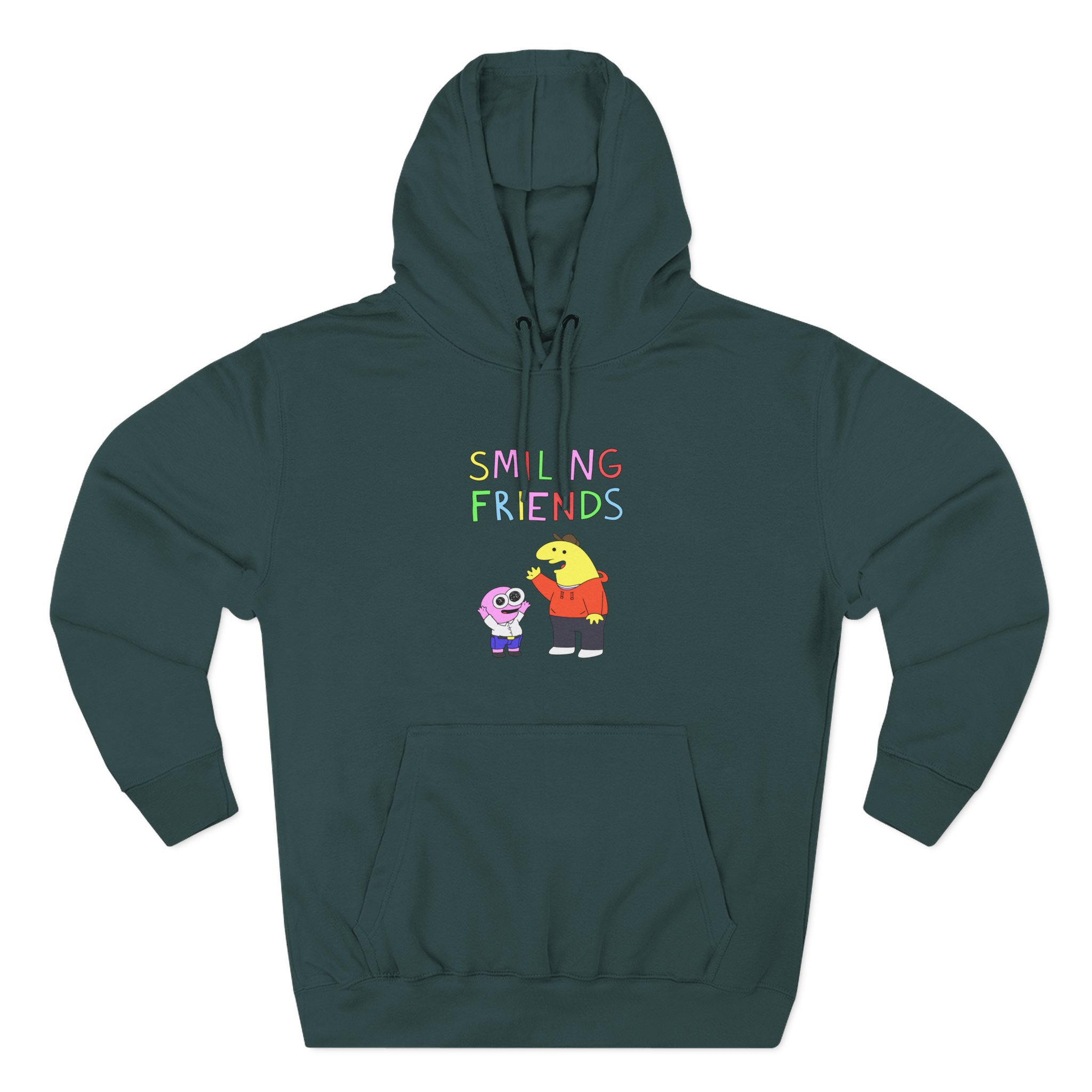 Smiling Friends Charlie Pim Allan Glep Three-panel Fleece Hoodie