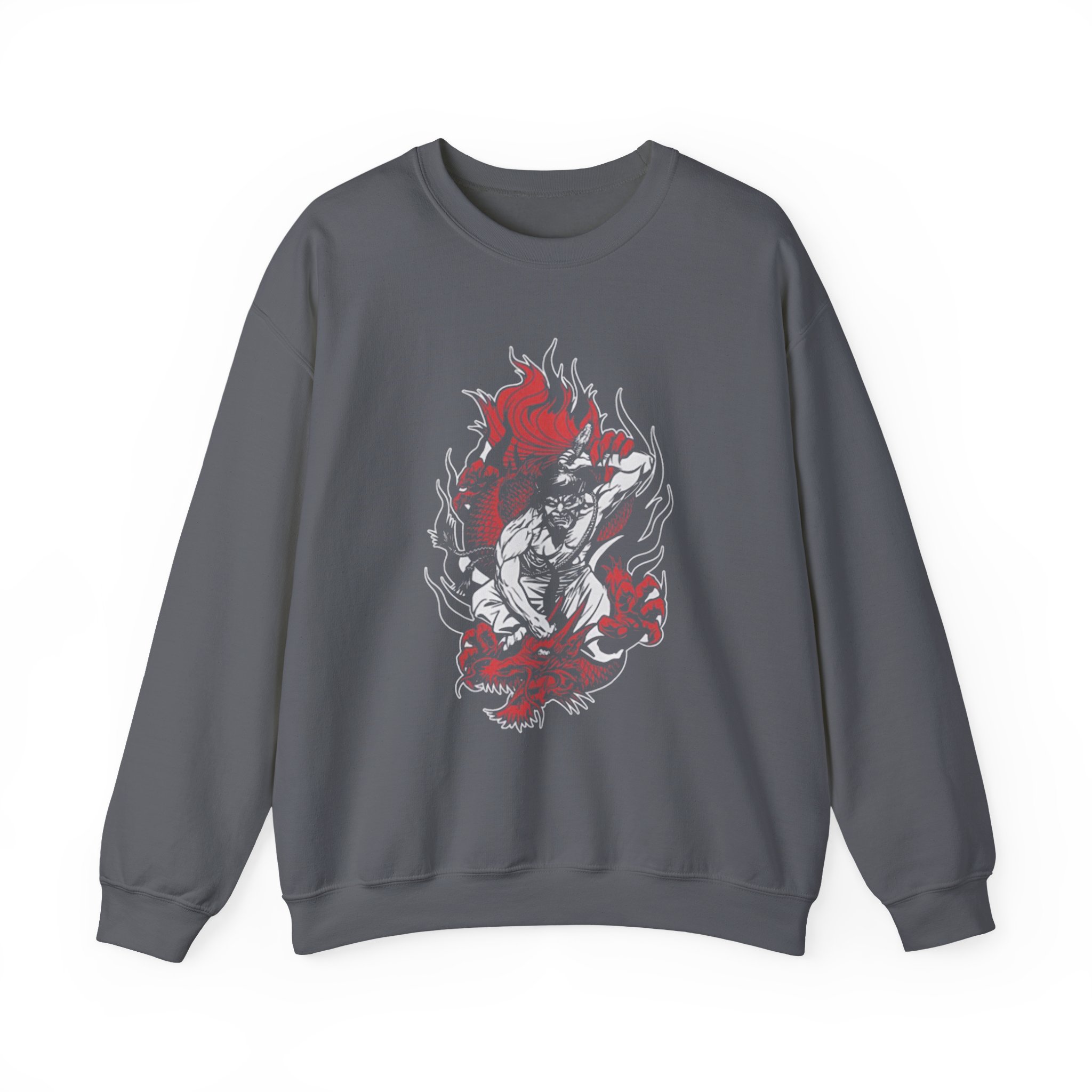 100 Demons Samurai Dragon Unisex Heavy Blendâ„¢ Crewneck Sweatshirt