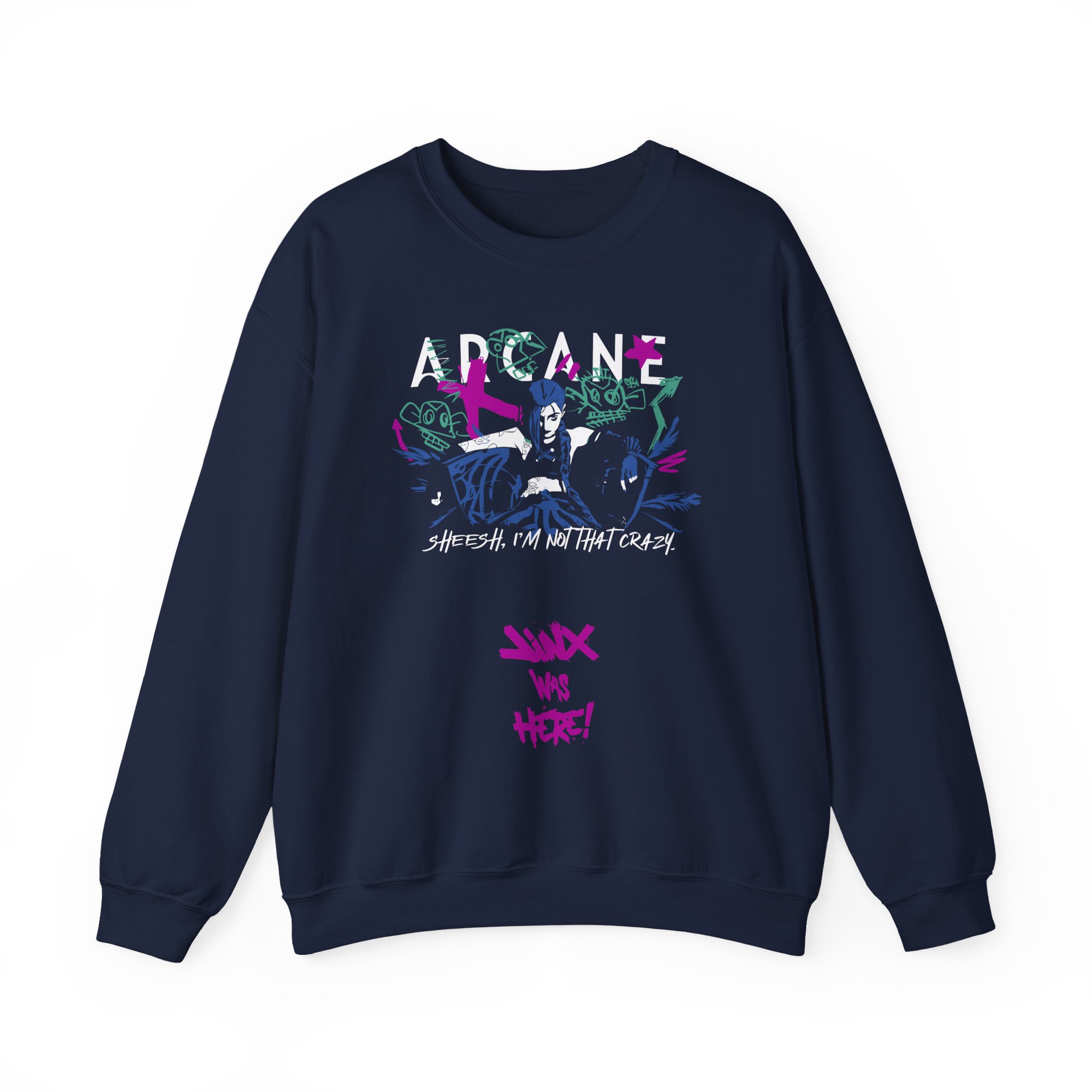 Jinx Arcane Unisex Heavy Blendâ„¢ Crewneck Sweatshirt