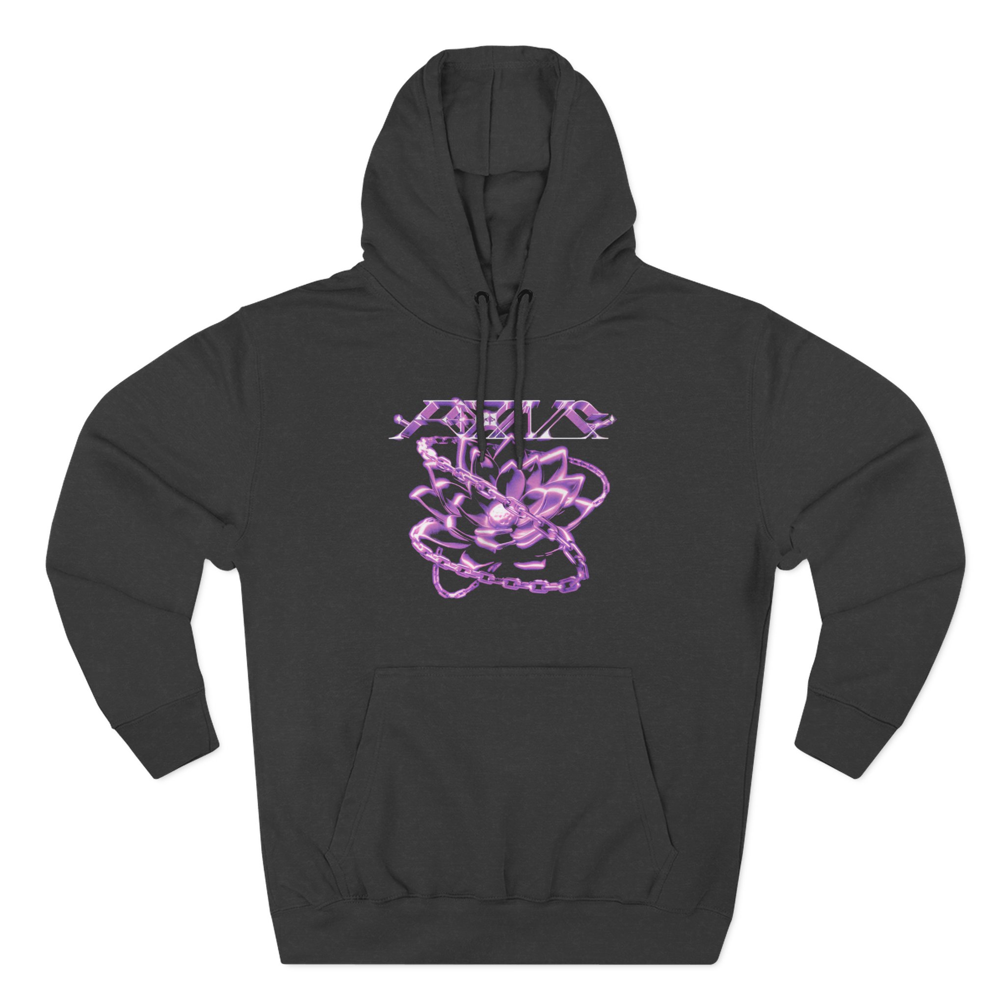 Foxing Chained Three-Panel Fleece Hoodie