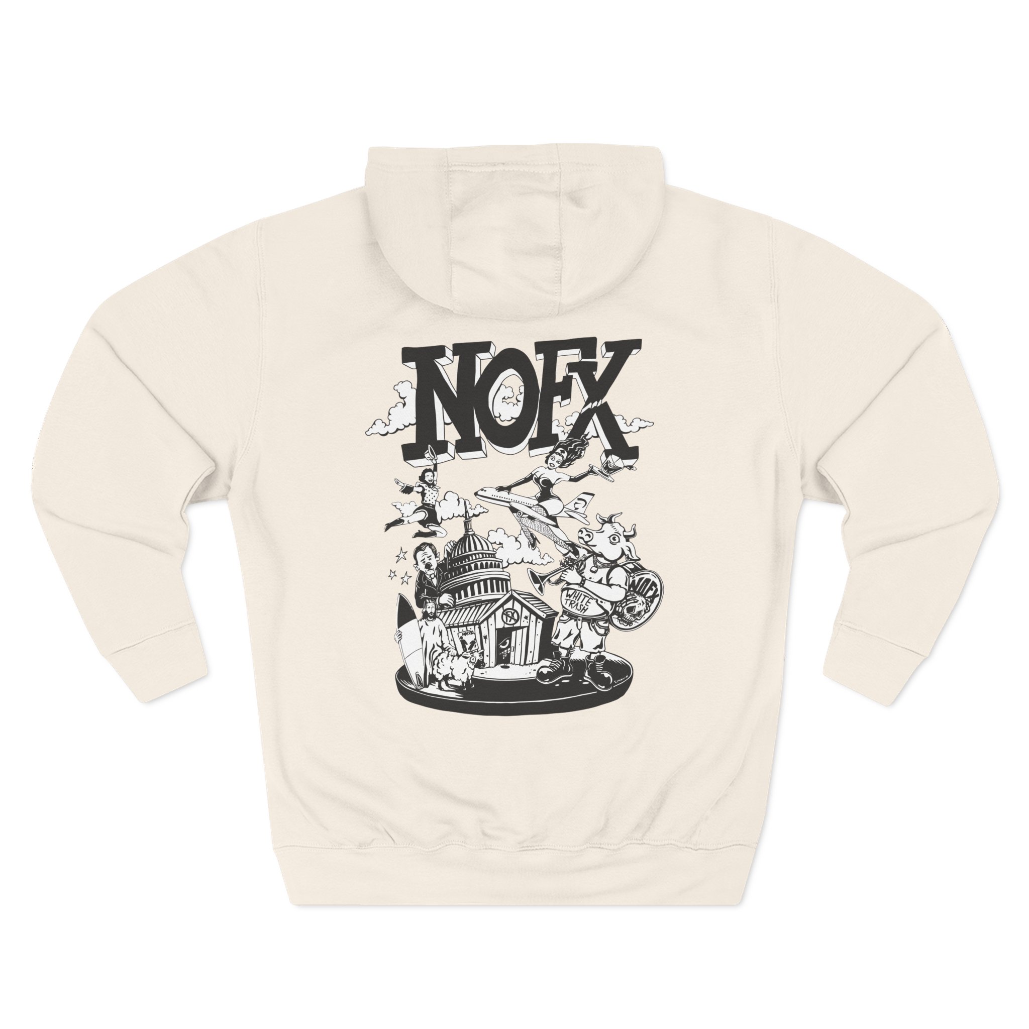 Nofx Allbums Three-Panel Fleece Hoodie