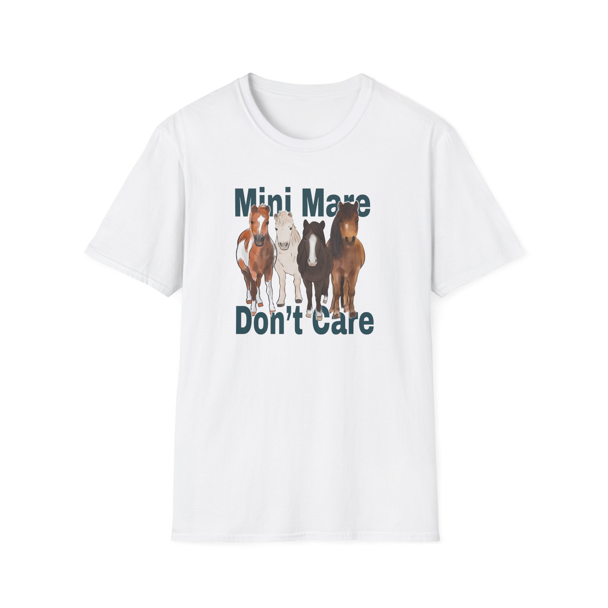 Katie Van Slyke Mini Mare Don't Care Unisex Softstyle T-Shirt