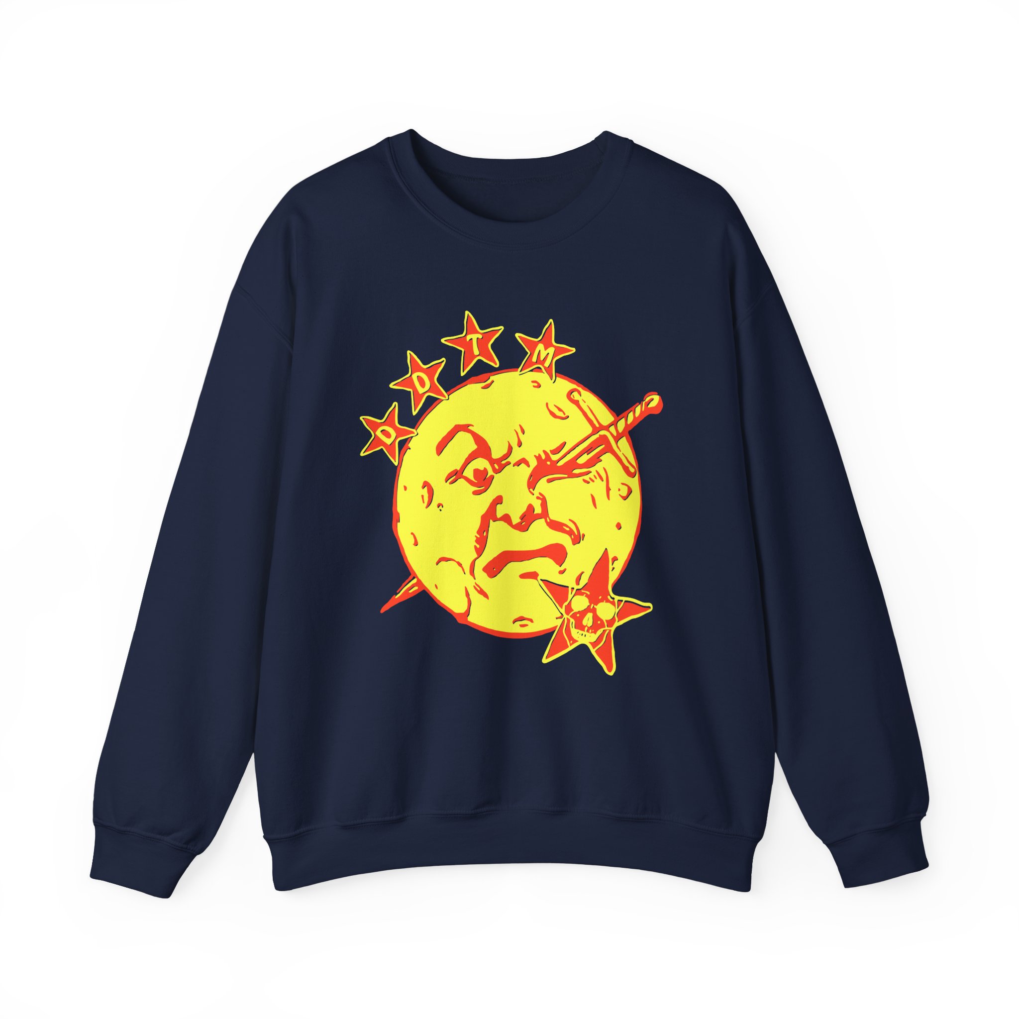 Foxing Moon Face Unisex Heavy Blendâ„¢ Crewneck Sweatshirt