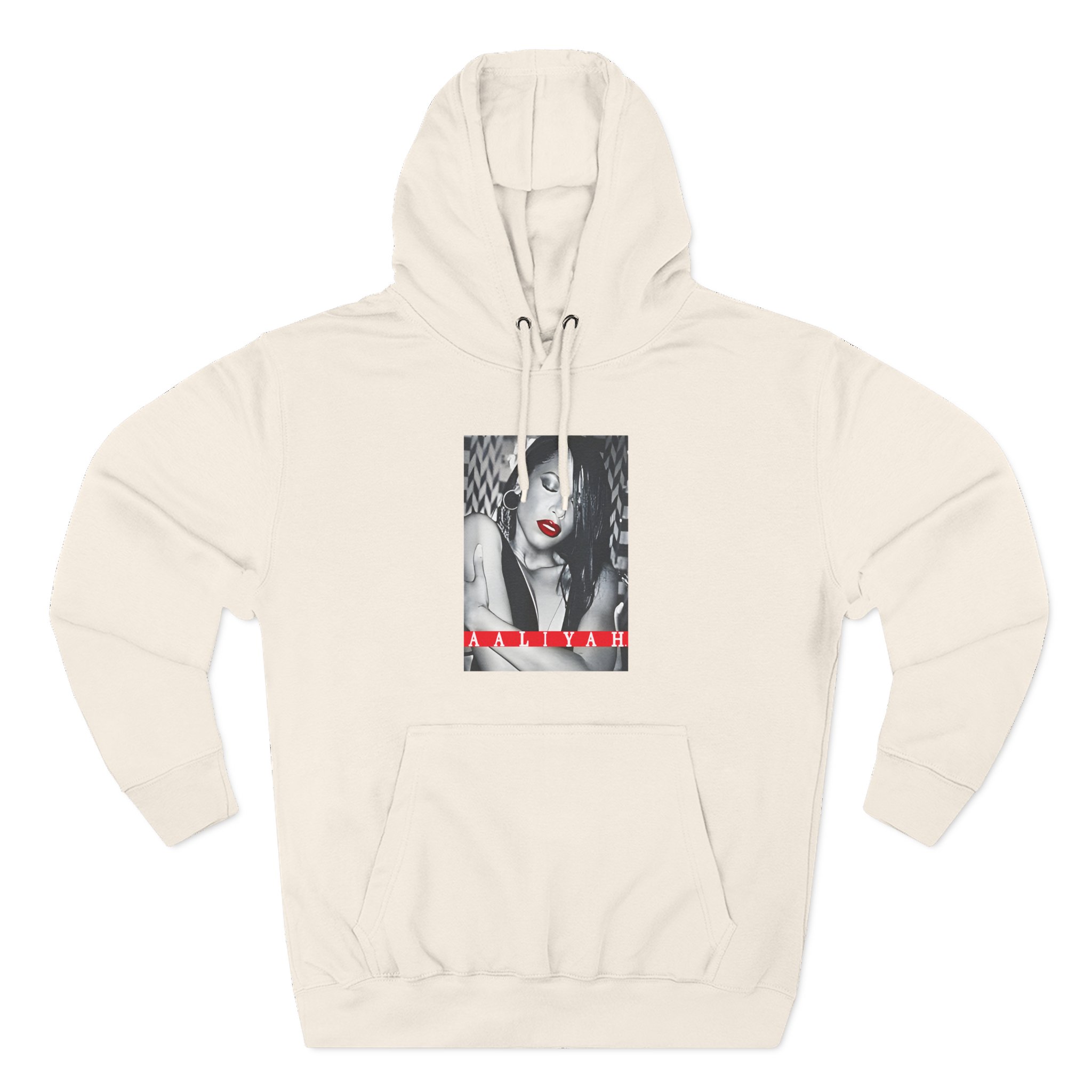 Aaliyah Red Lips Three-Panel Fleece Hoodie