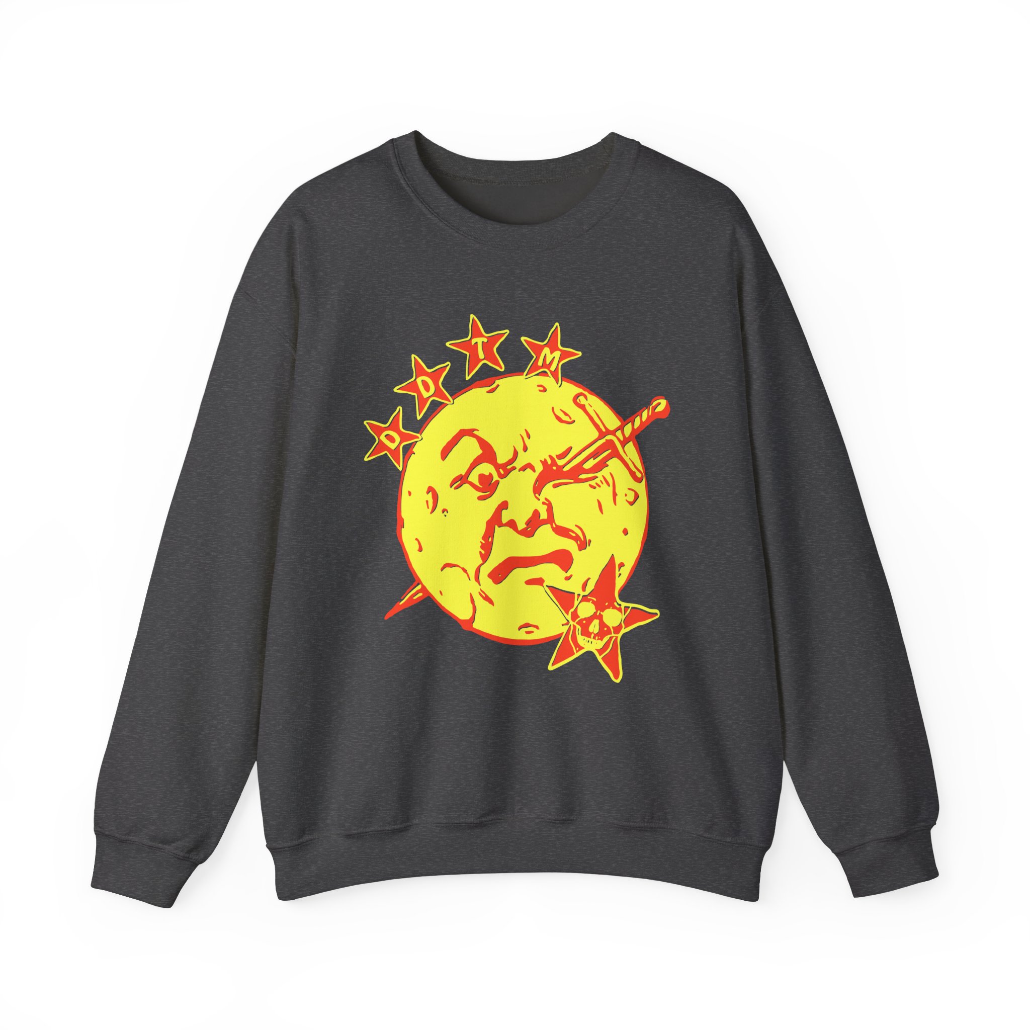 Foxing Moon Face Unisex Heavy Blendâ„¢ Crewneck Sweatshirt