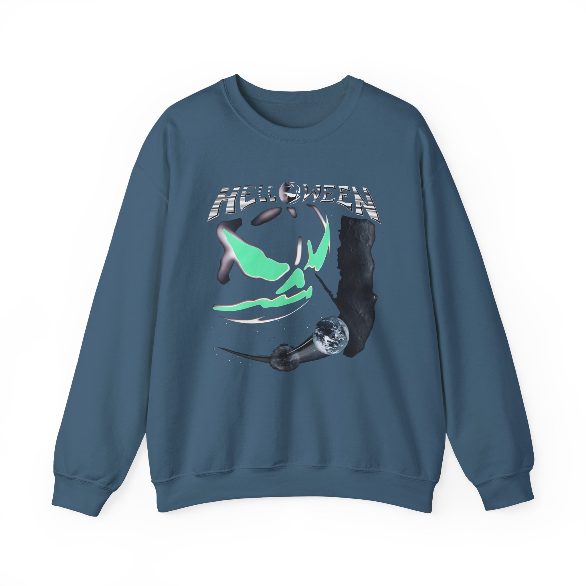 Helloween the Dark Ride Glow in the Dark Unisex Heavy Blendâ„¢ Crewneck Sweatshirt