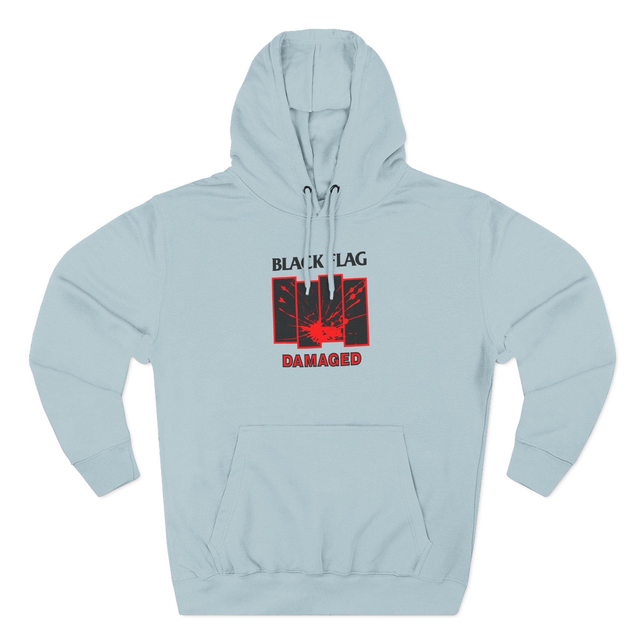 Black Flag Damaged Three-Panel Fleece Hoodie