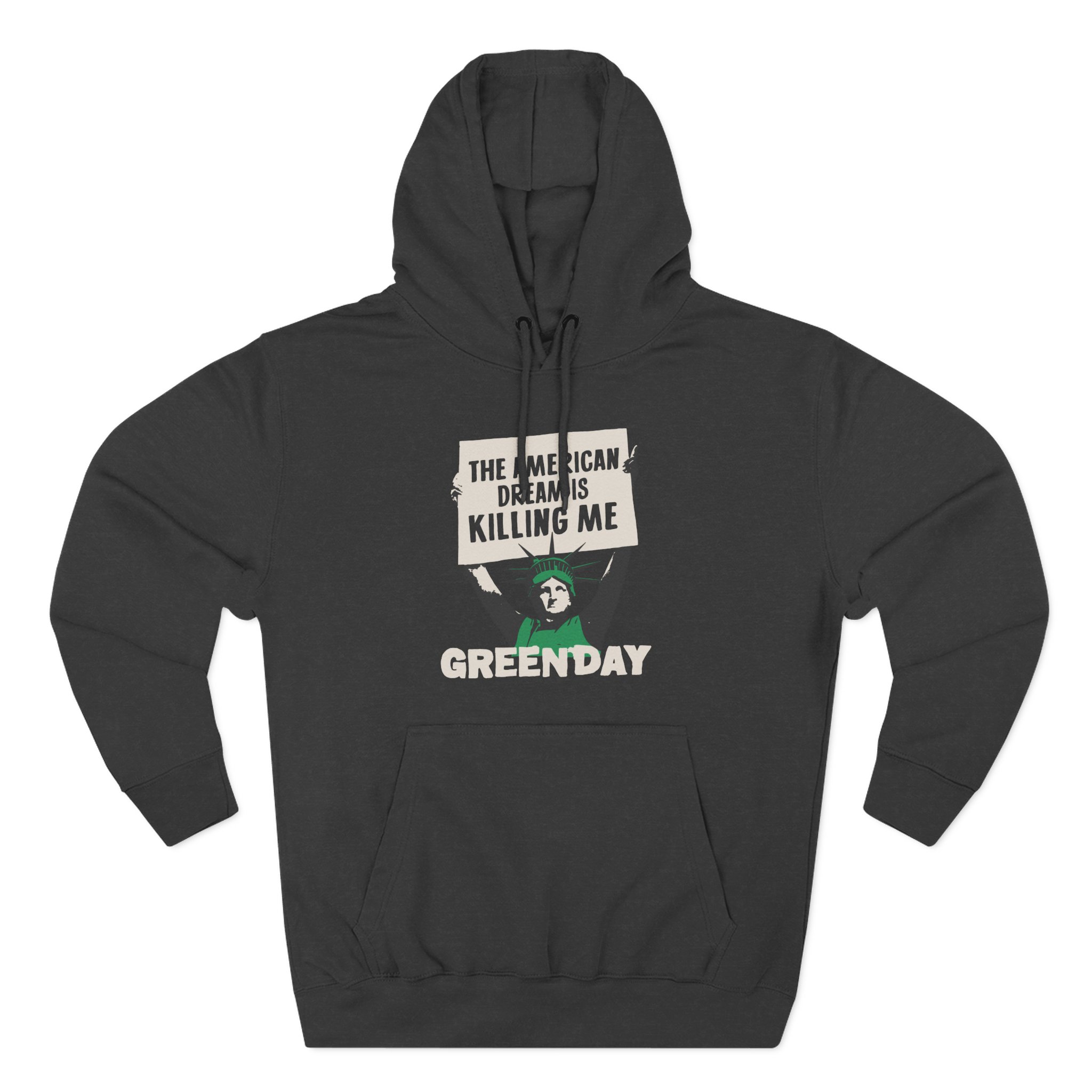 Green Day Lady Liberty Protest Three-Panel Fleece Hoodie