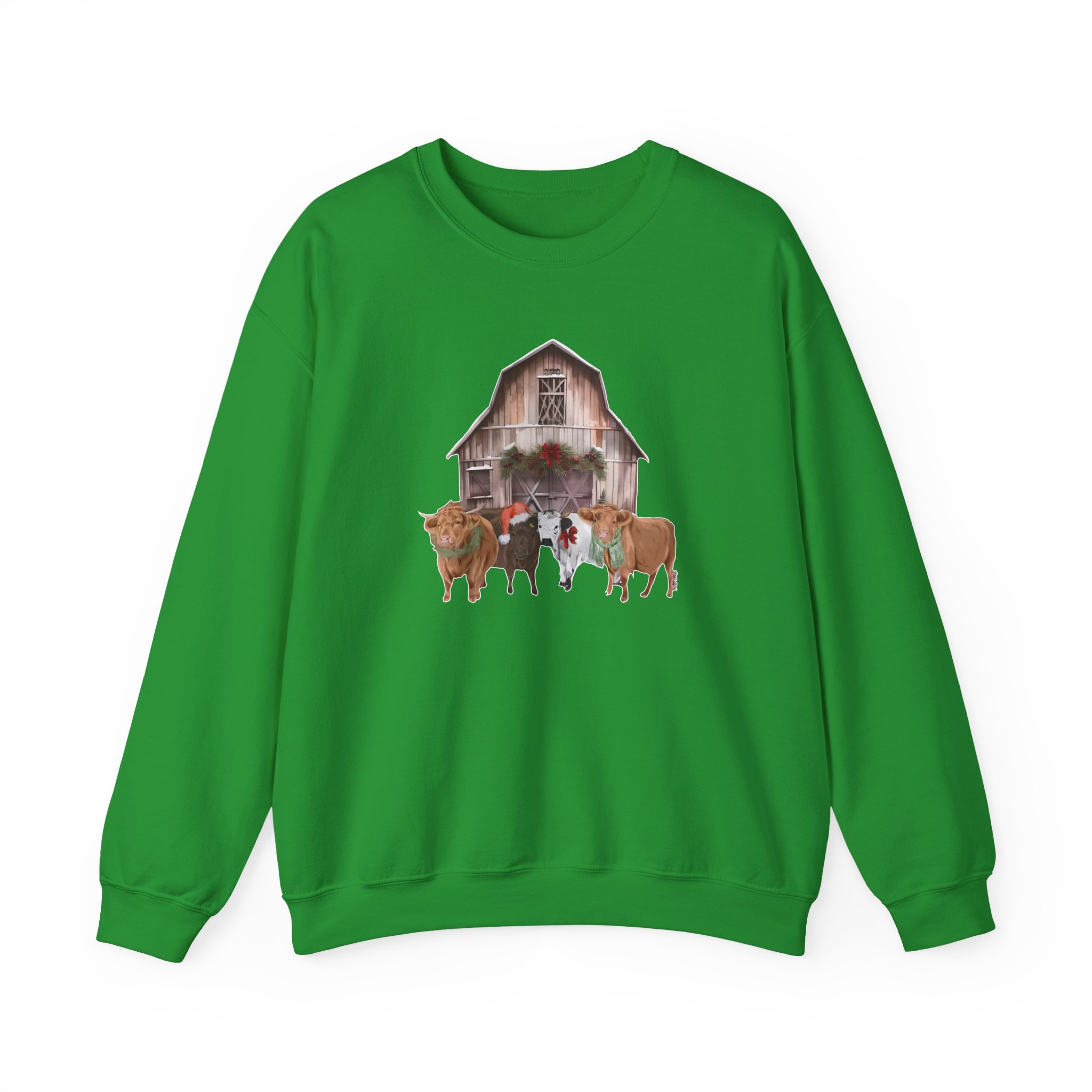 Katie Van Slyke Christmas Cows Unisex Heavy Blendâ„¢ Crewneck Sweatshirt