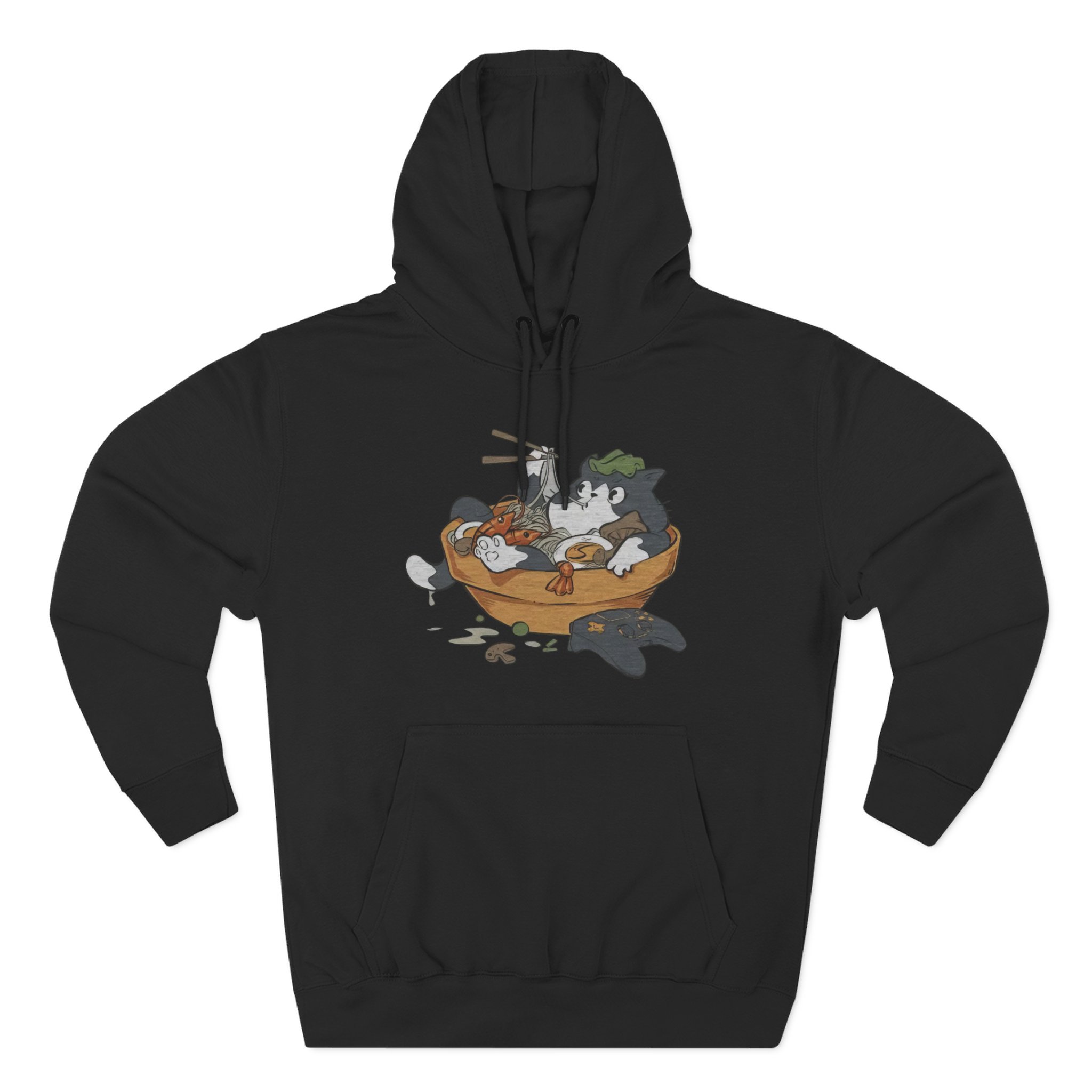Lirik Ramen Cat Three-Panel Fleece Hoodie