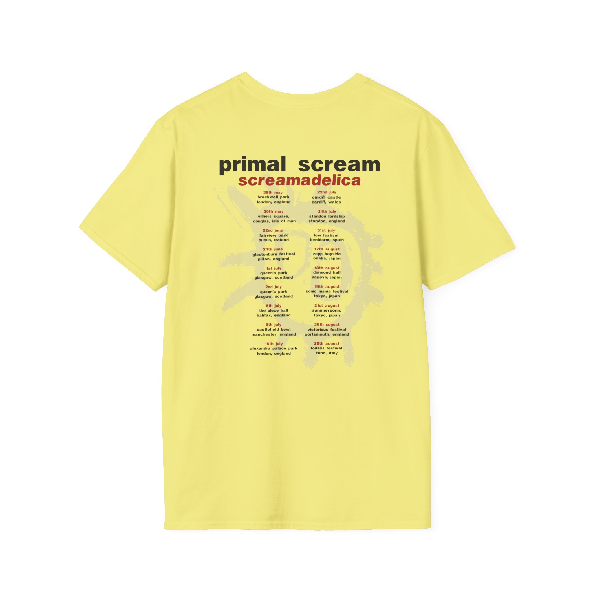 Primal Scream Screamadelica Tour Unisex Softstyle T-Shirt