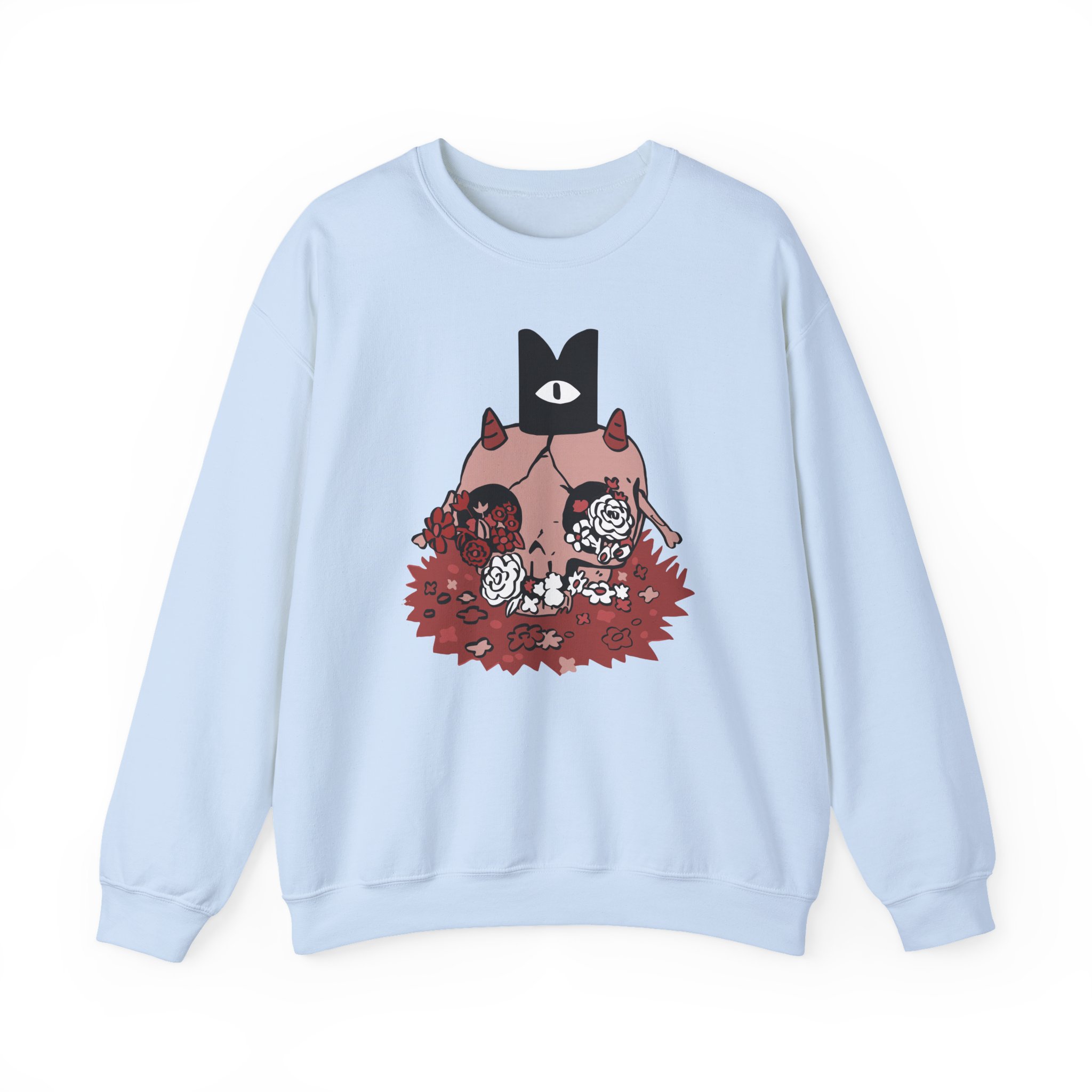 Cult of the Lamb Floral Skull Unisex Heavy Blendâ„¢ Crewneck Sweatshirt