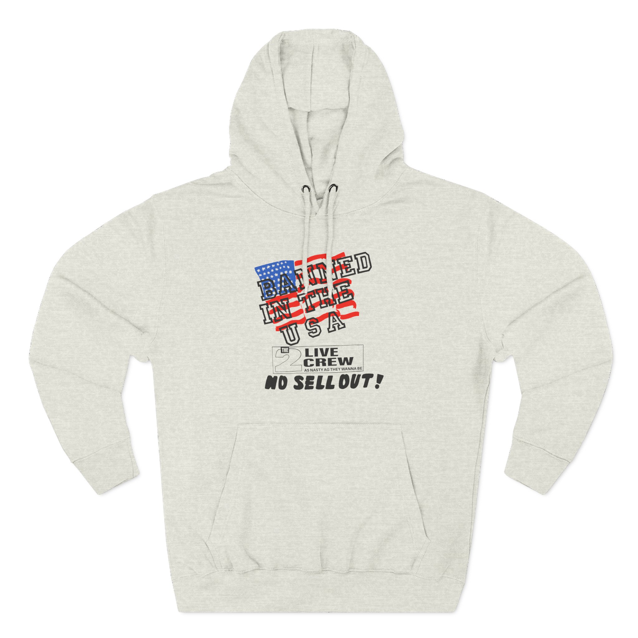 2 Live Crew Banned in the U.s.a. Luke Records Three-Panel Fleece Hoodie
