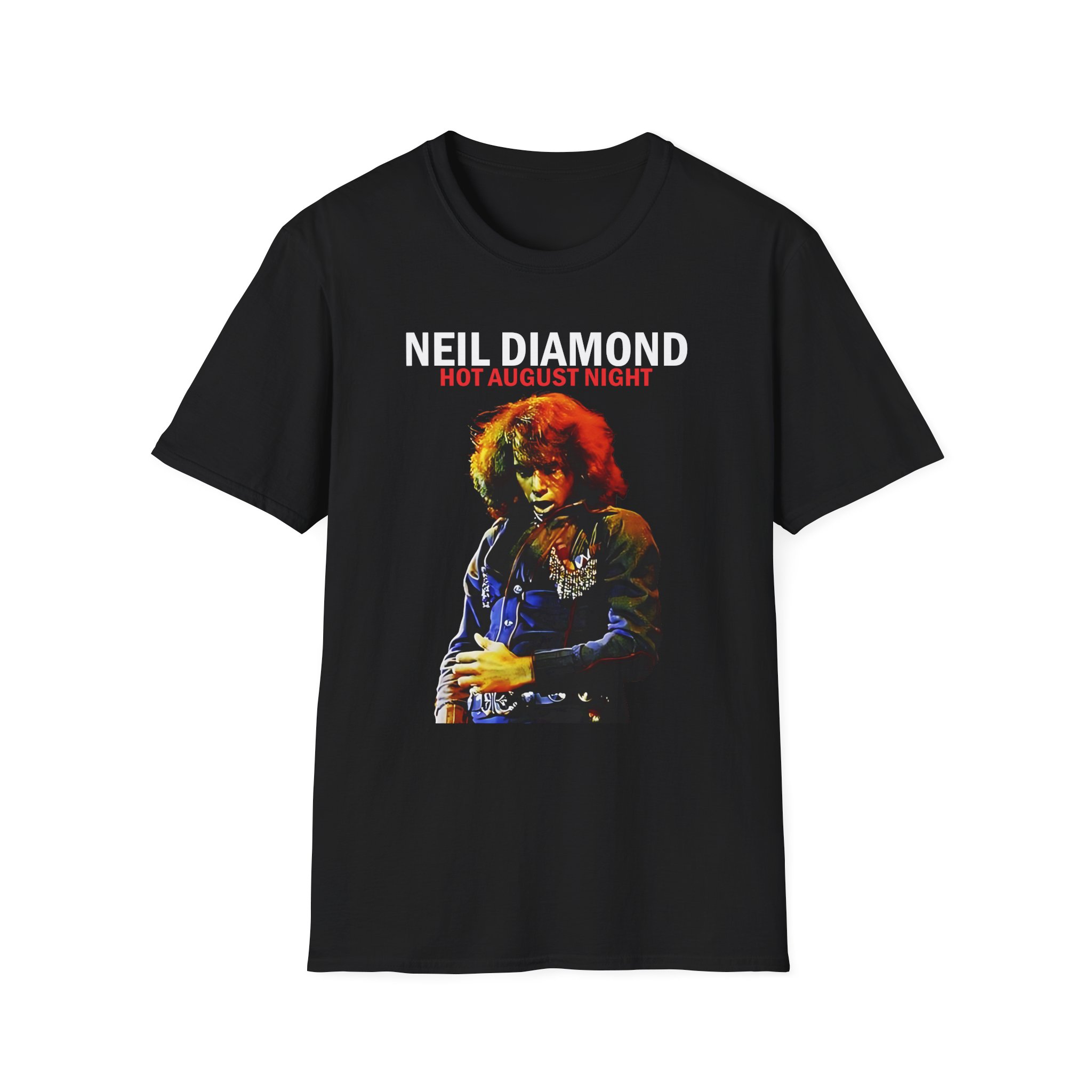 Neil Diamond Hot August Night Album Photo Unisex Softstyle T-Shirt