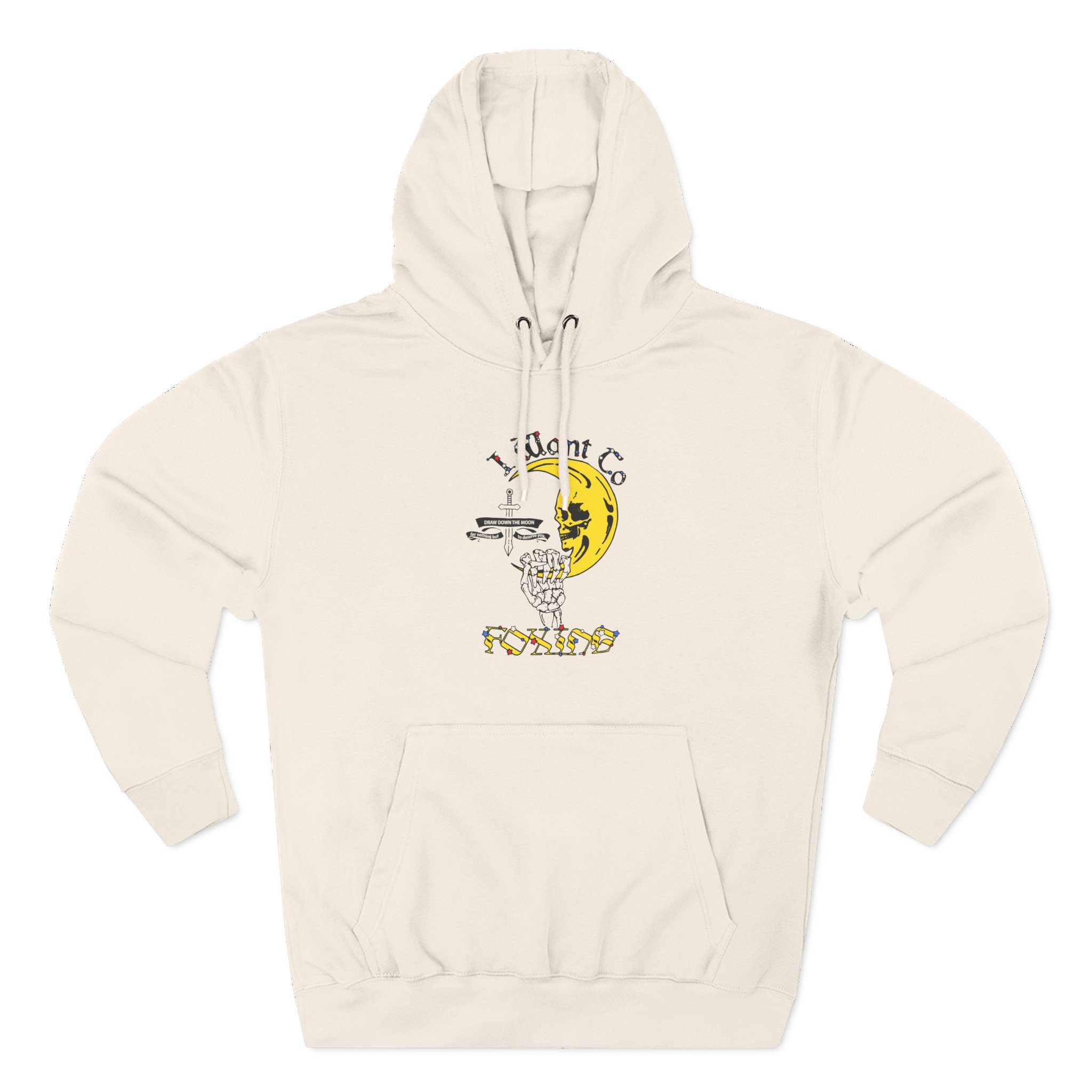 Foxing Draw Down Three-Panel Fleece Hoodie