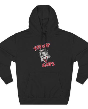 Stray Cats Cat Head Logo Three-Panel Fleece Hoodie