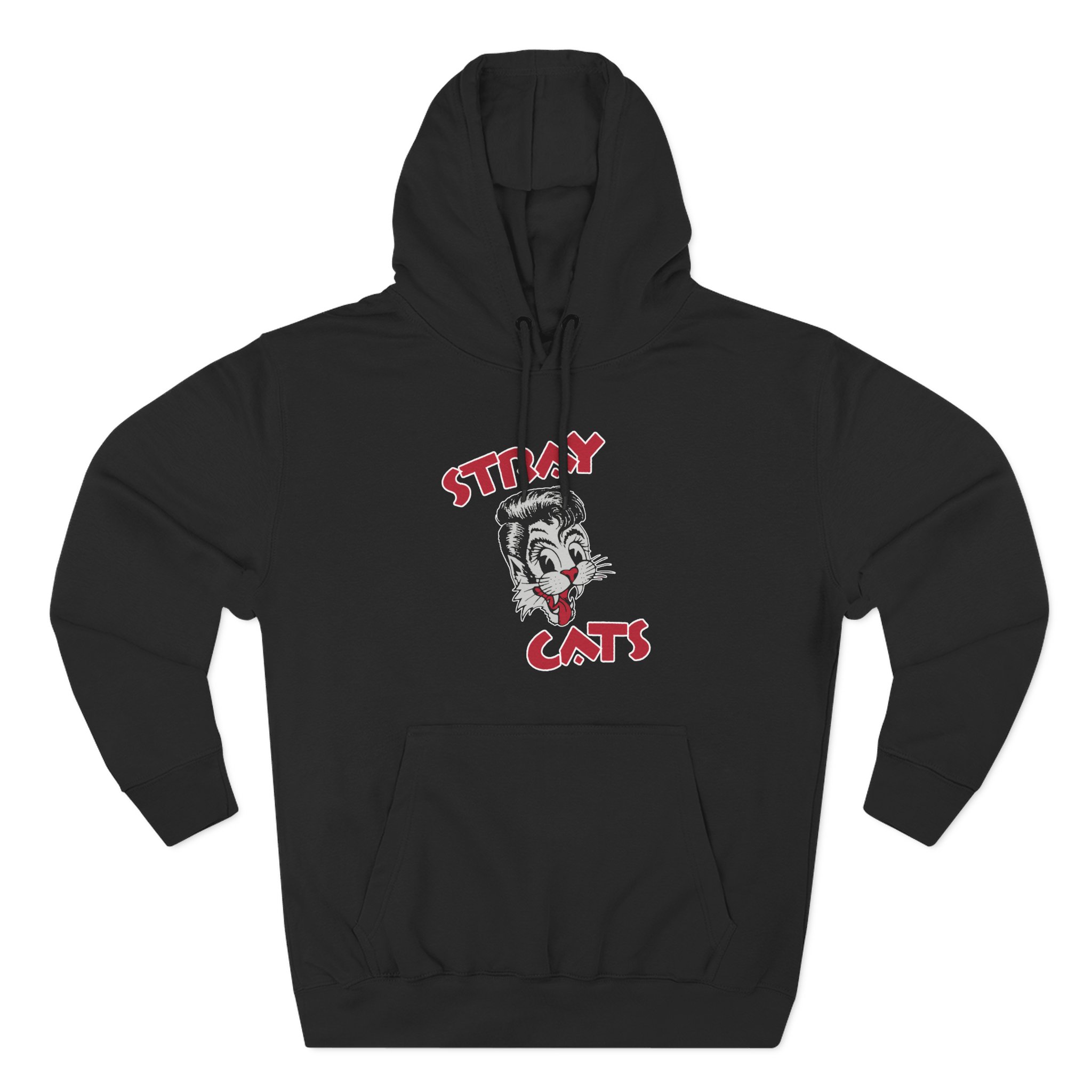 Stray Cats Cat Head Logo Three-Panel Fleece Hoodie