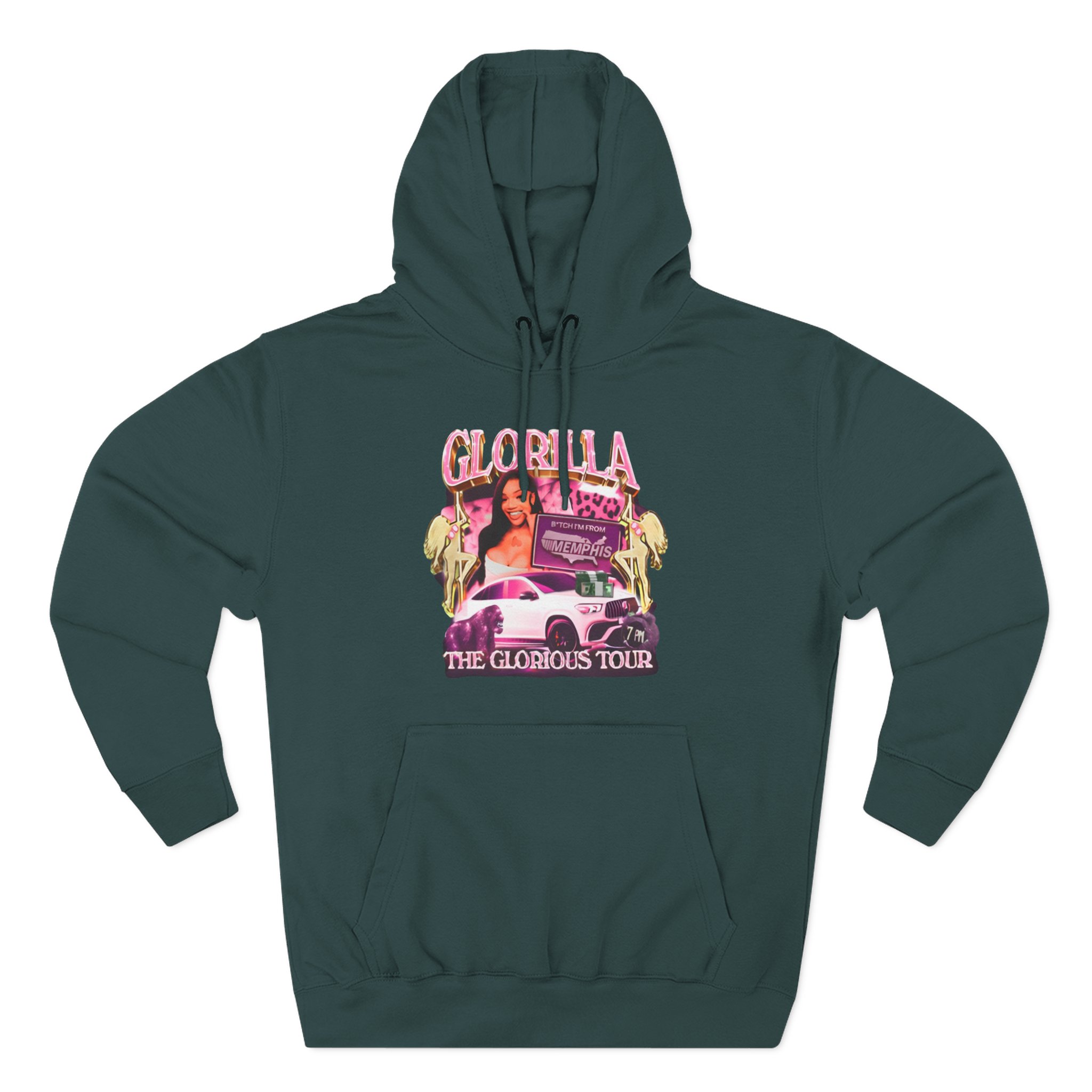 Glorilla Glorious Tour From Memphis Three-Panel Fleece Hoodie