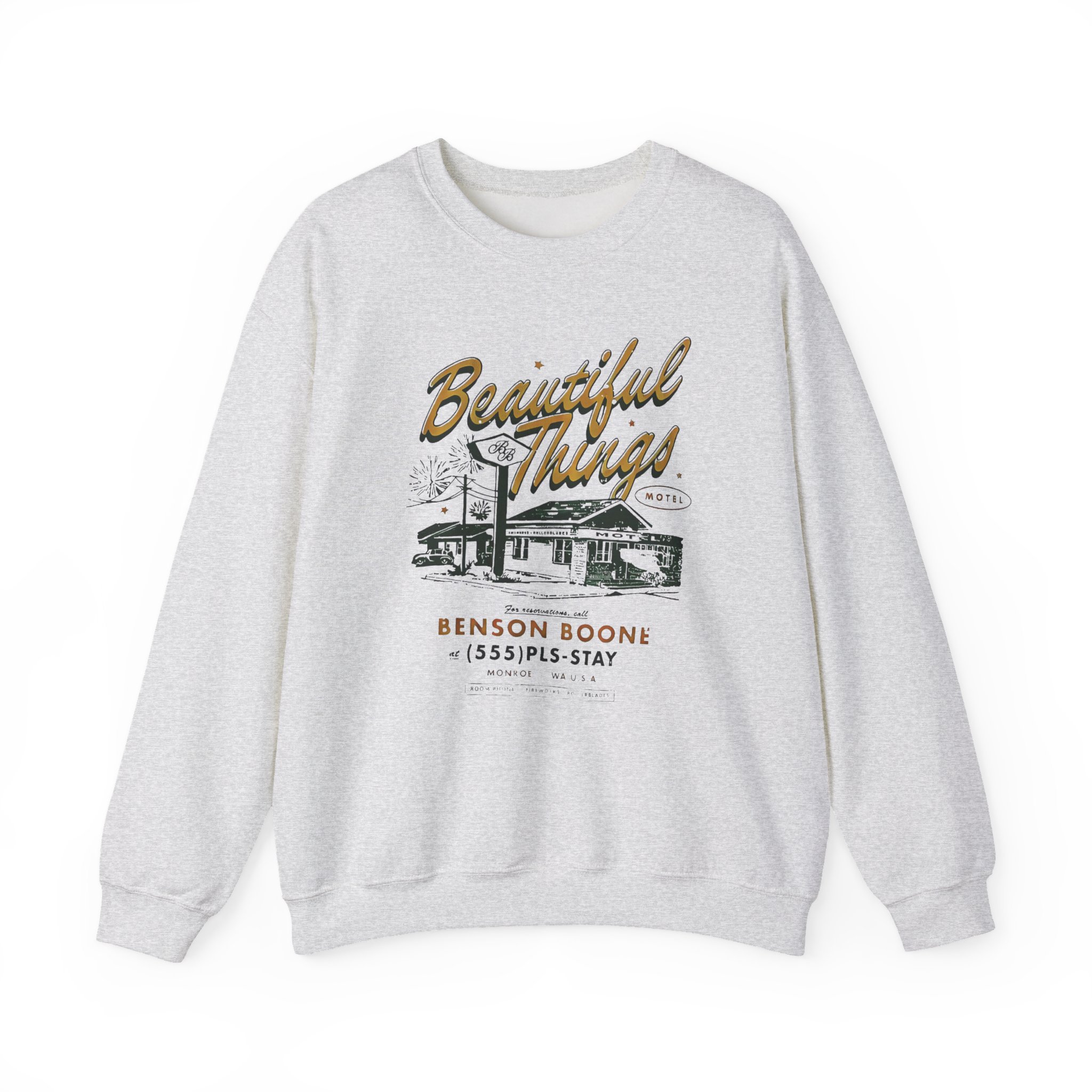 Benson Boone Beautiful Things Motel Unisex Heavy Blendâ„¢ Crewneck Sweatshirt