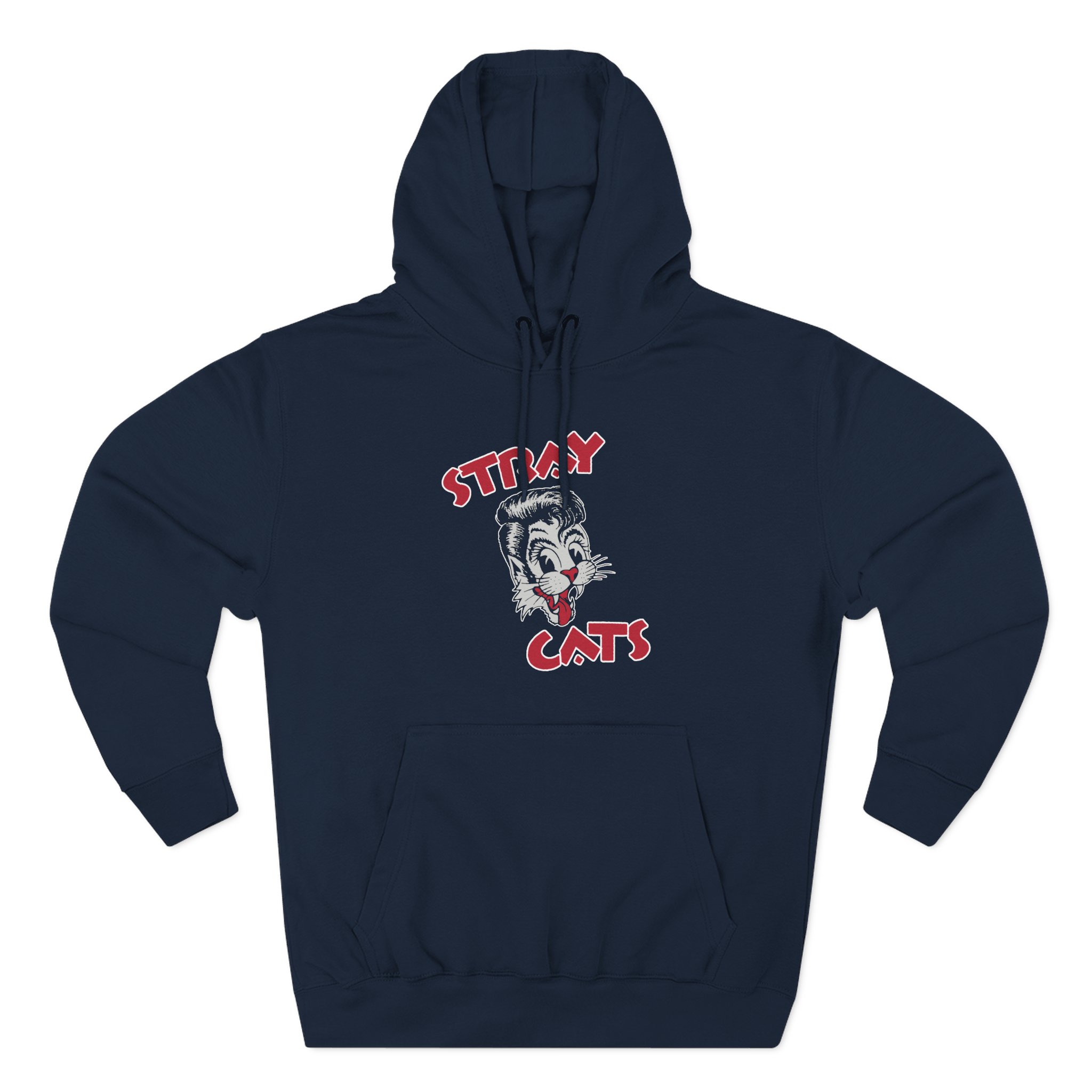 Stray Cats Cat Head Logo Three-Panel Fleece Hoodie