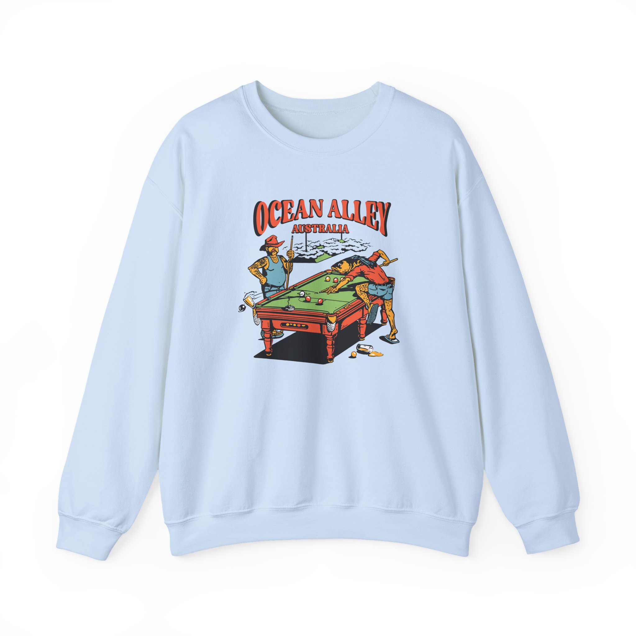 Ocean Alley Pool Table Unisex Heavy Blendâ„¢ Crewneck Sweatshirt