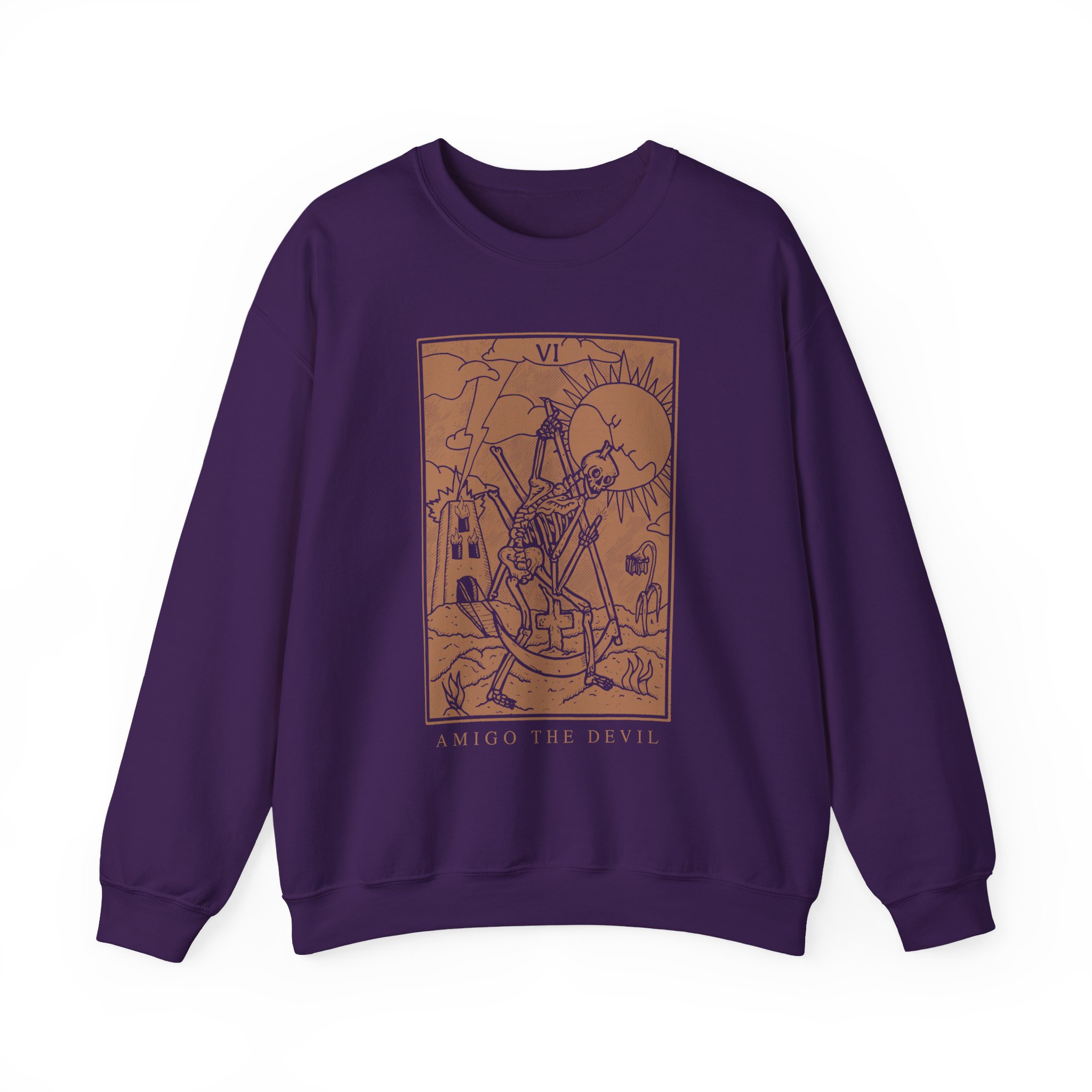 Amigo the Devil Tarot Card Unisex Heavy Blendâ„¢ Crewneck Sweatshirt